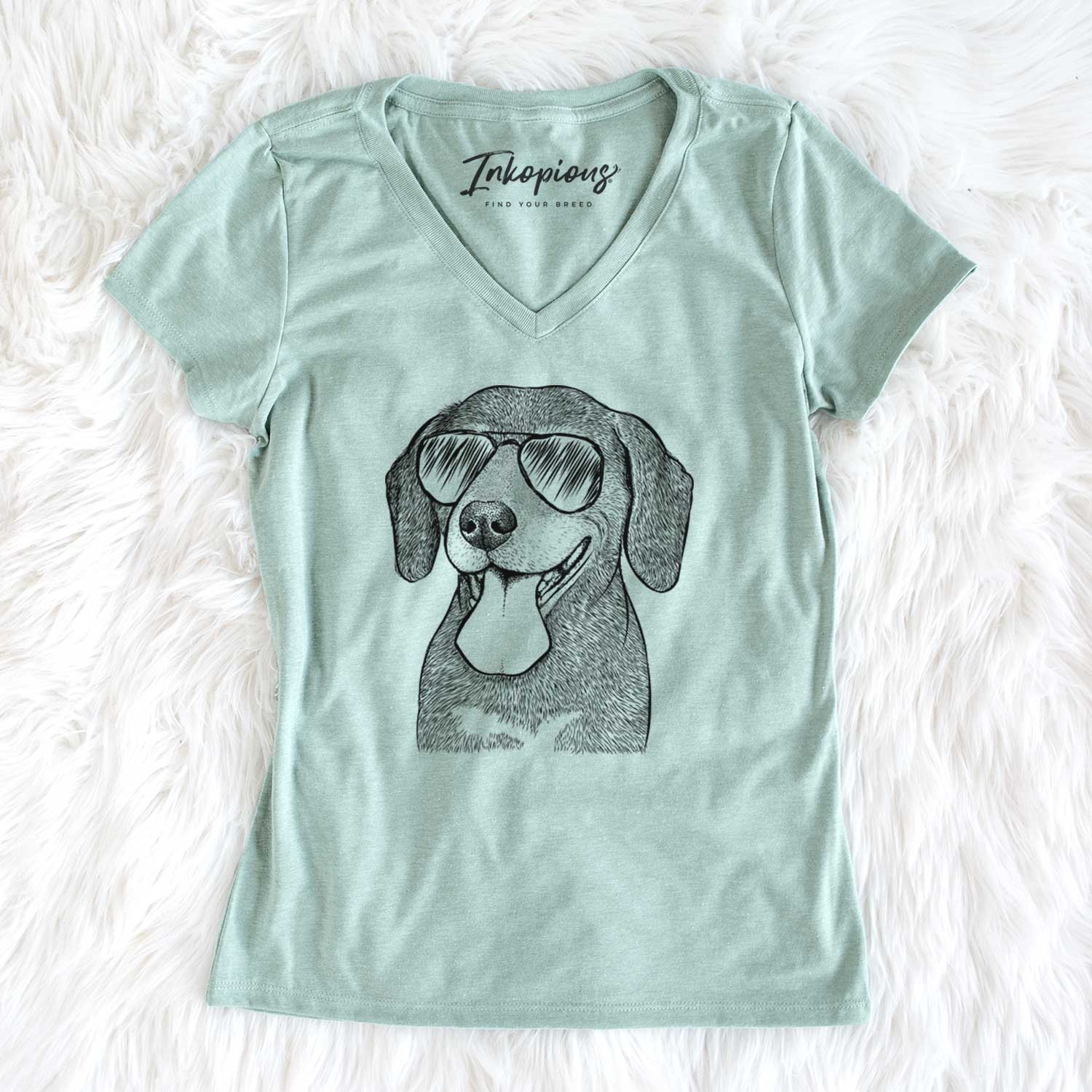 Aviator Scarlett the Beagle - Women's V-neck Shirt
