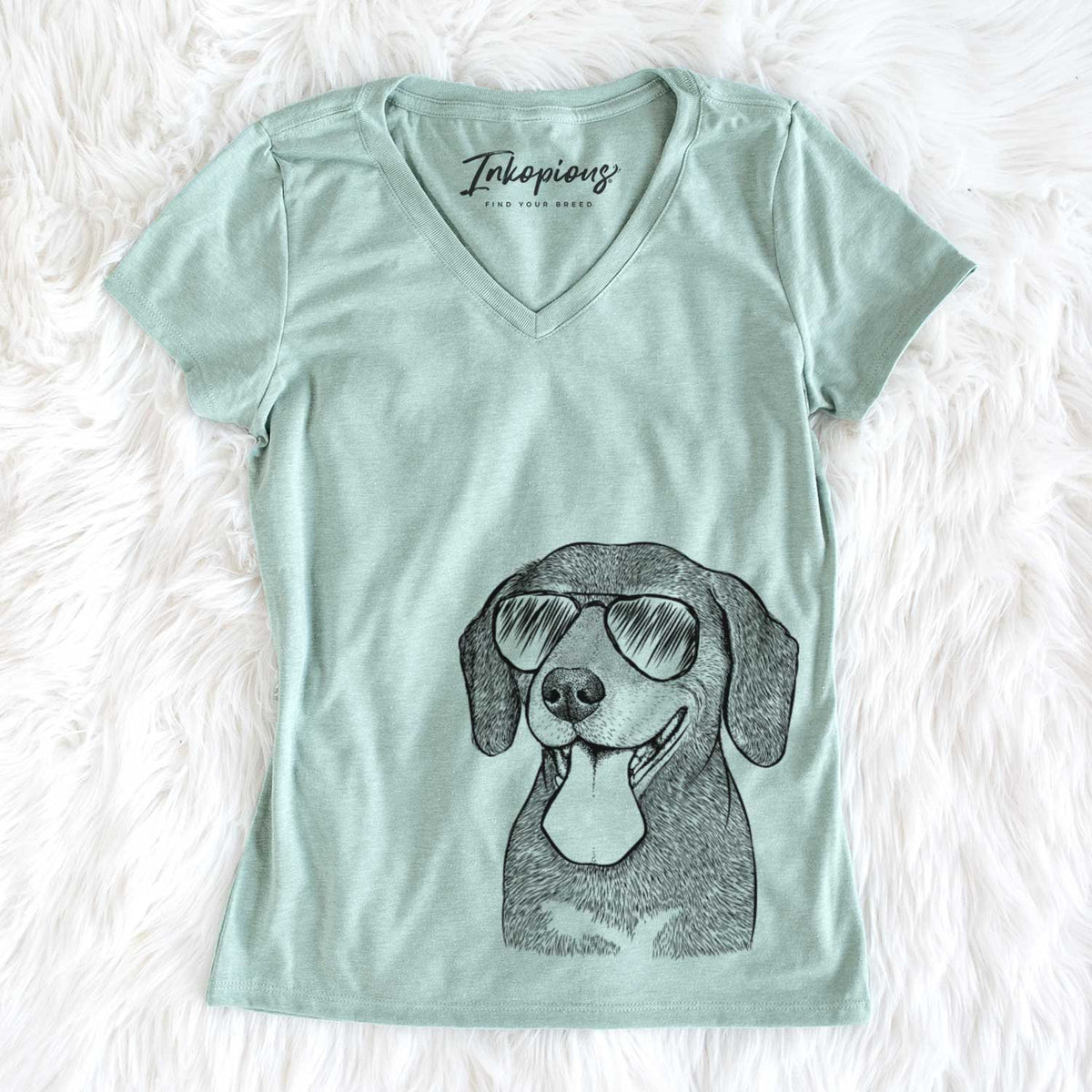 Aviator Scarlett the Beagle - Women's V-neck Shirt