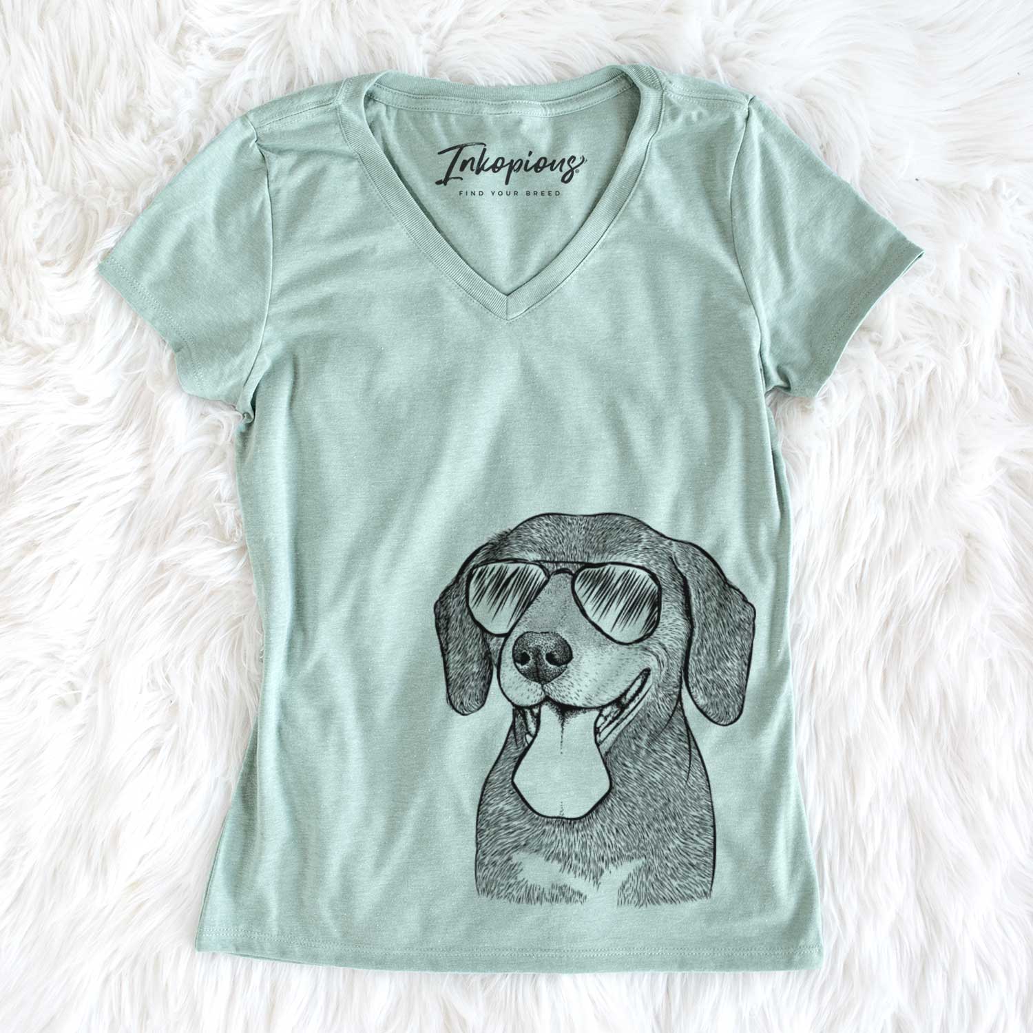 Aviator Scarlett the Beagle - Women's V-neck Shirt