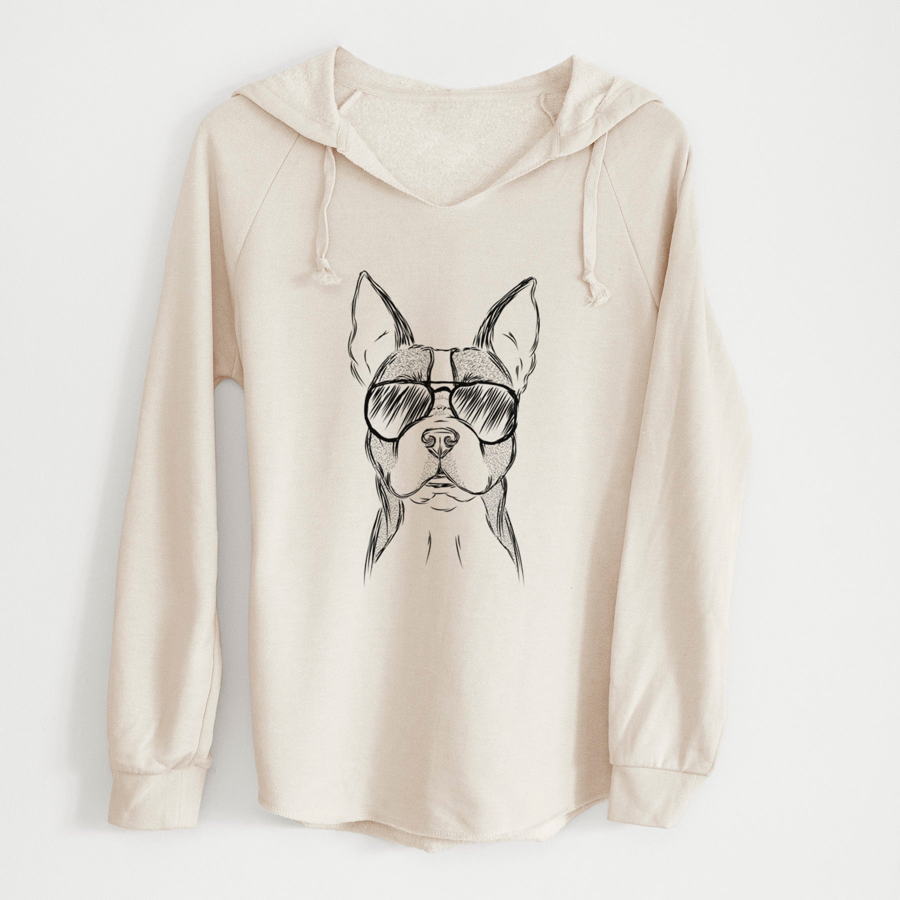 Aviator Scout the Boston Terrier - Cali Wave Hooded Sweatshirt