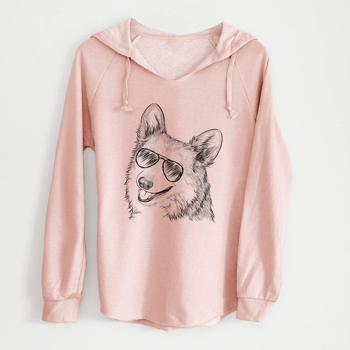 Aviator Scout the Pembroke Welsh Corgi - Cali Wave Hooded Sweatshirt