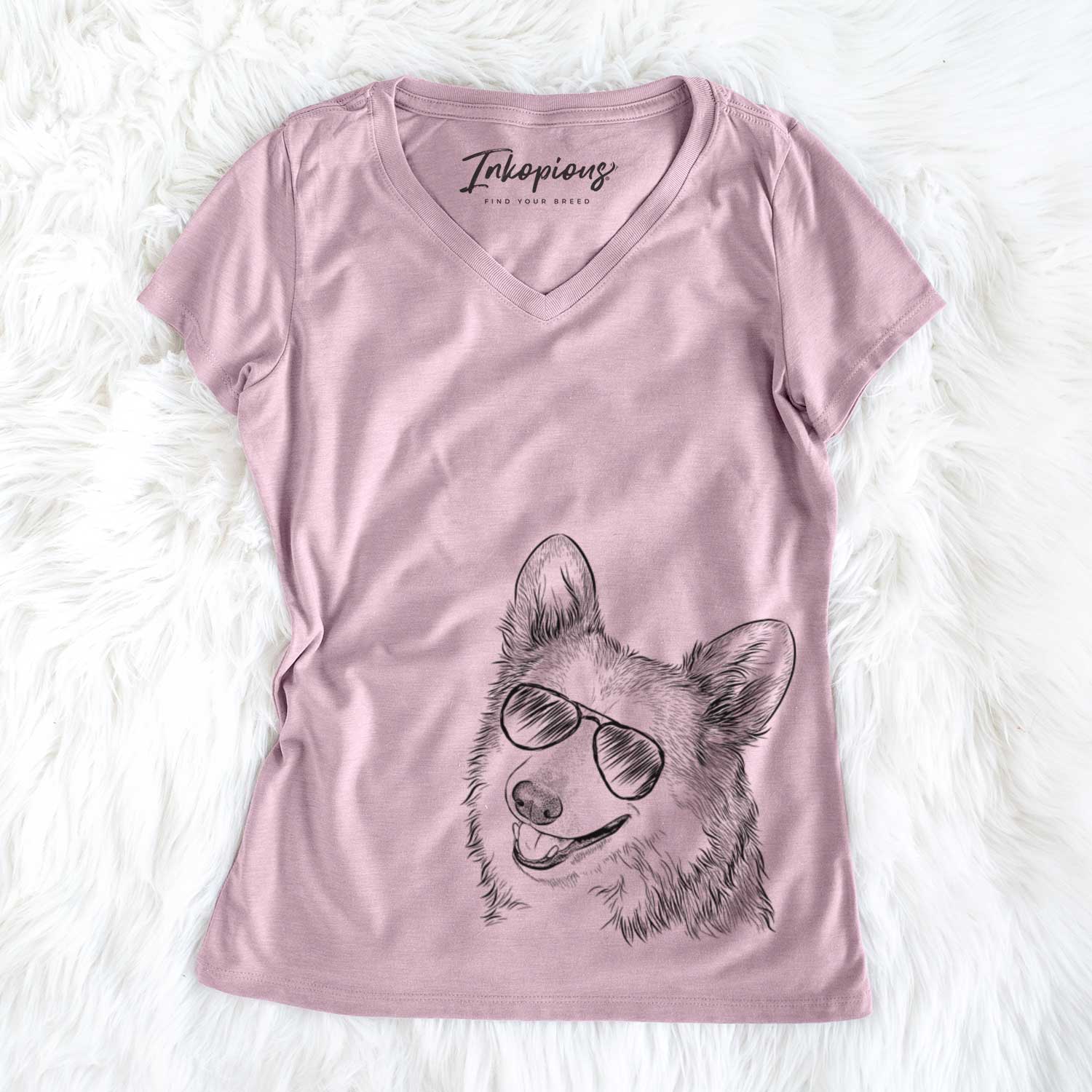 Scout the Pembroke Welsh Corgi - Women's V-neck Shirt