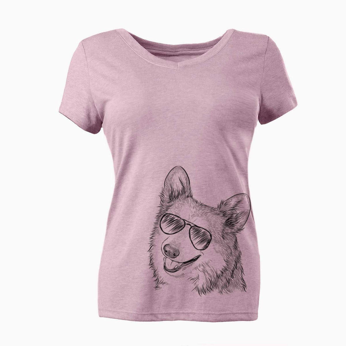 Aviator Scout the Pembroke Welsh Corgi - Women's V-neck Shirt