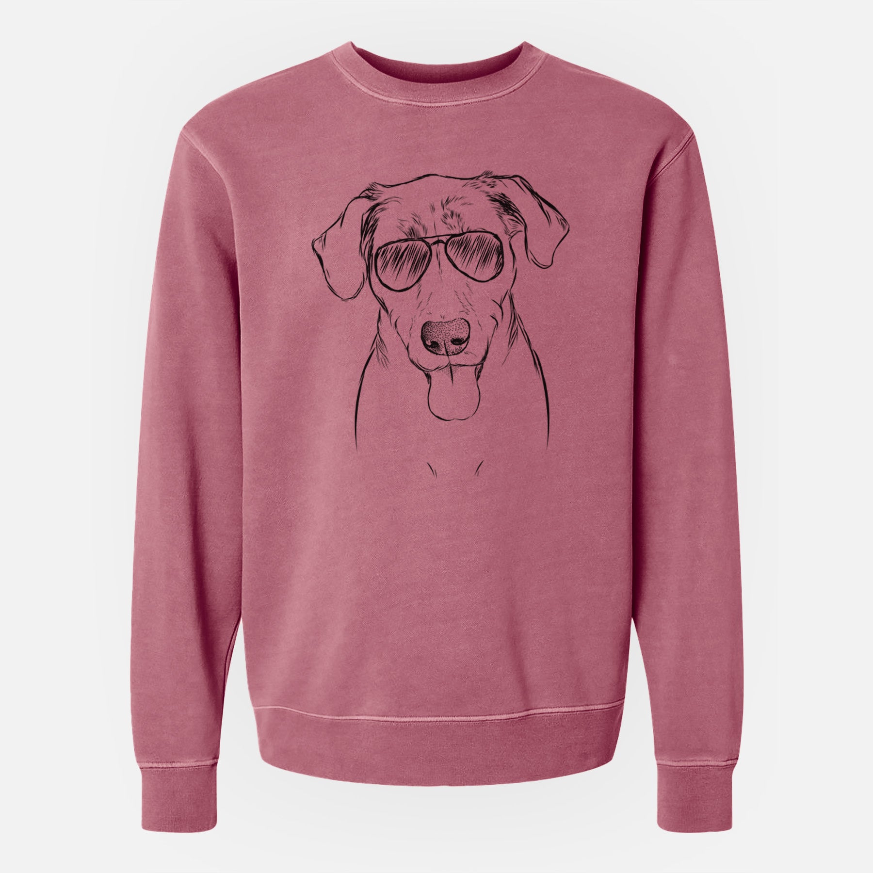 Aviator Scout Marie the Chocolate Lab - Unisex Pigment Dyed Crew Sweatshirt