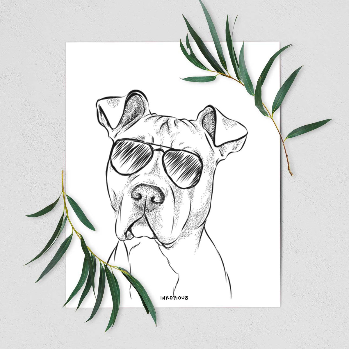 Scraps the American Staffordshire Mix Art Print