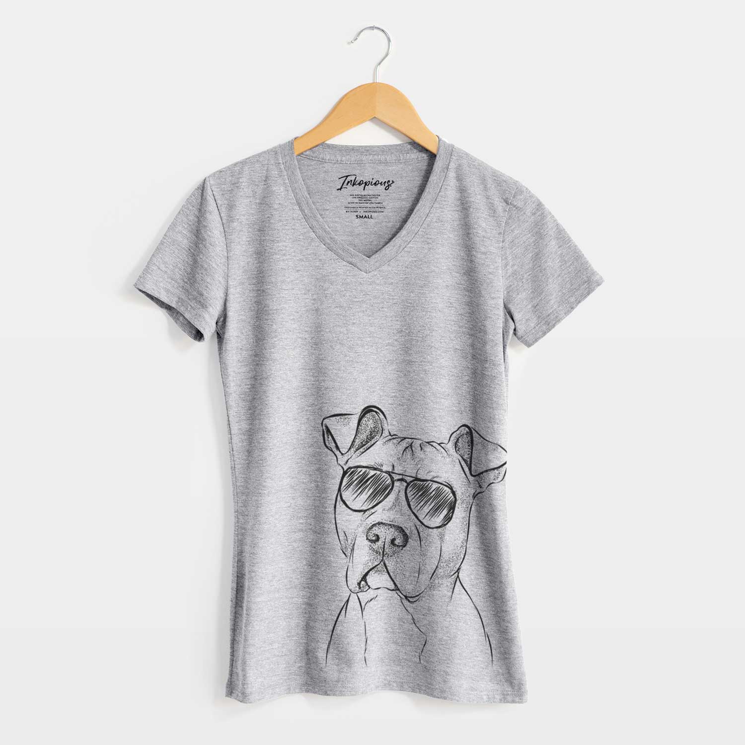 Aviator Scraps the American Staffordshire Mix - Women's V-neck Shirt