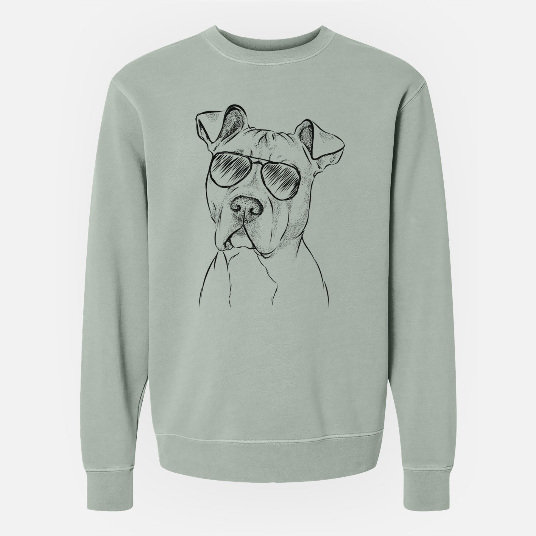 Aviator Scraps the American Staffordshire Mix - Unisex Pigment Dyed Crew Sweatshirt