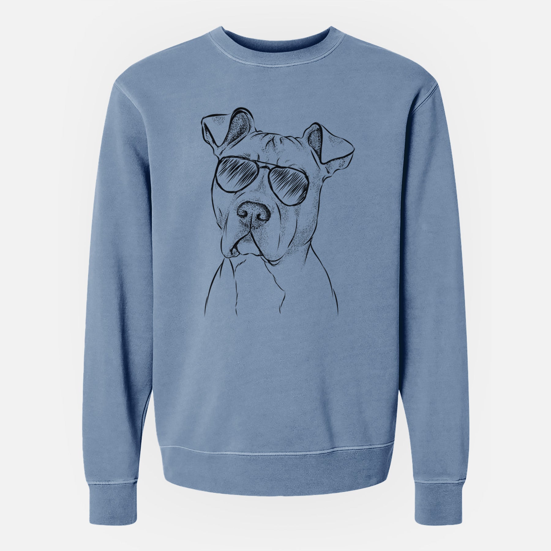 Aviator Scraps the American Staffordshire Mix - Unisex Pigment Dyed Crew Sweatshirt