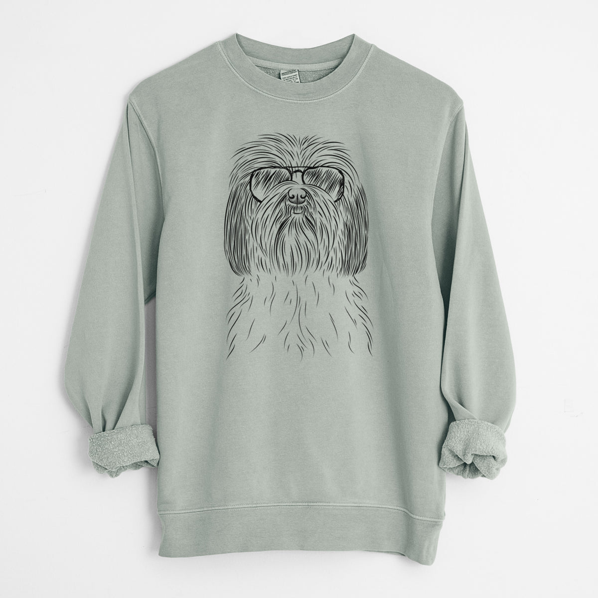 Aviator Scully the Shih Tzu - Unisex Pigment Dyed Crew Sweatshirt