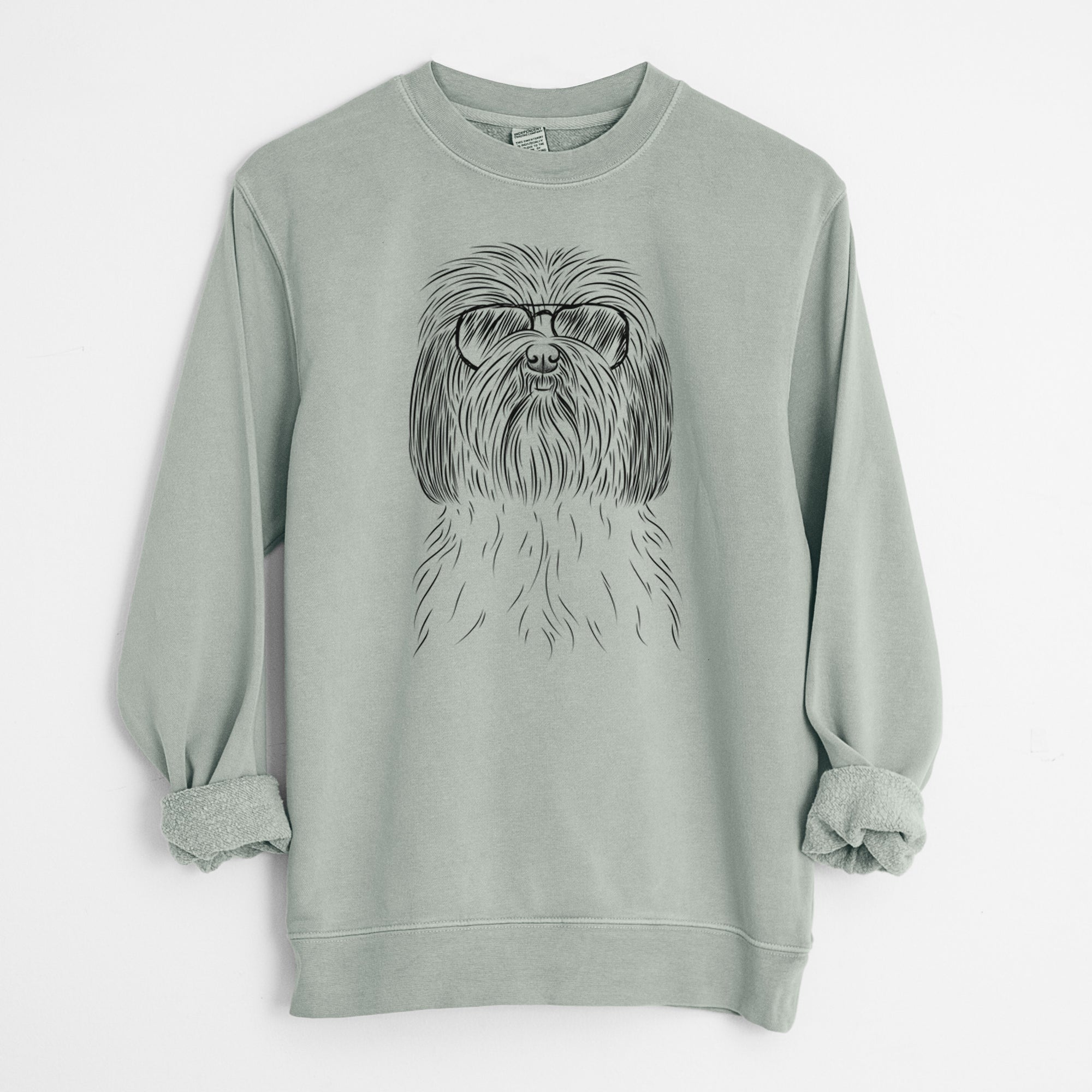 Aviator Scully the Shih Tzu - Unisex Pigment Dyed Crew Sweatshirt