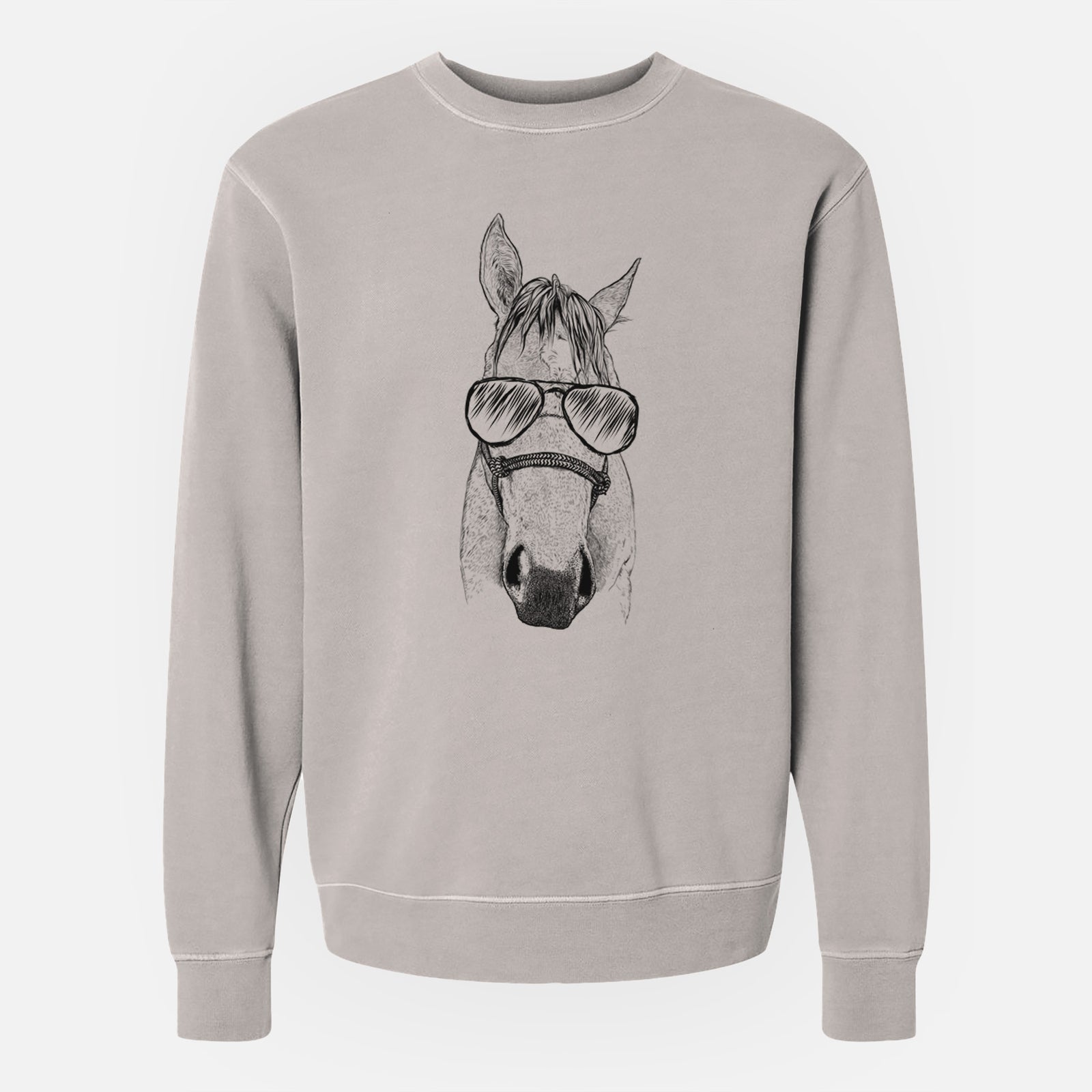 Aviator SeaBee the Quarter Horse - Unisex Pigment Dyed Crew Sweatshirt