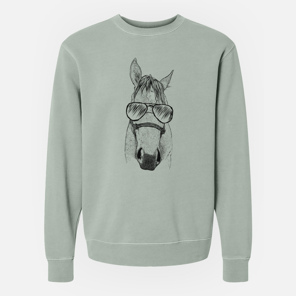 Aviator SeaBee the Quarter Horse - Unisex Pigment Dyed Crew Sweatshirt