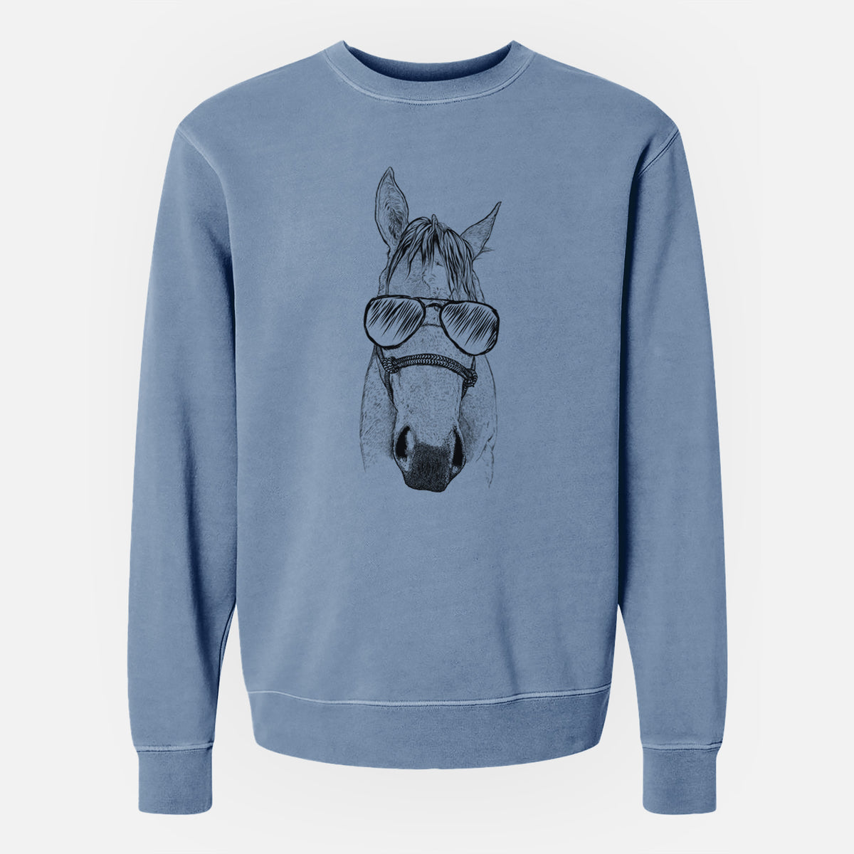 Aviator SeaBee the Quarter Horse - Unisex Pigment Dyed Crew Sweatshirt