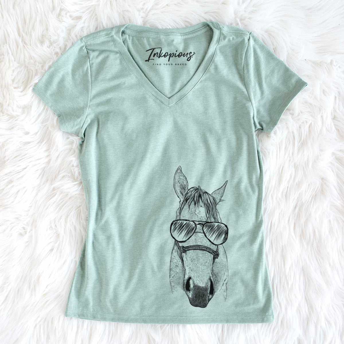 Aviator SeaBee the Quarter Horse - Women's V-neck Shirt