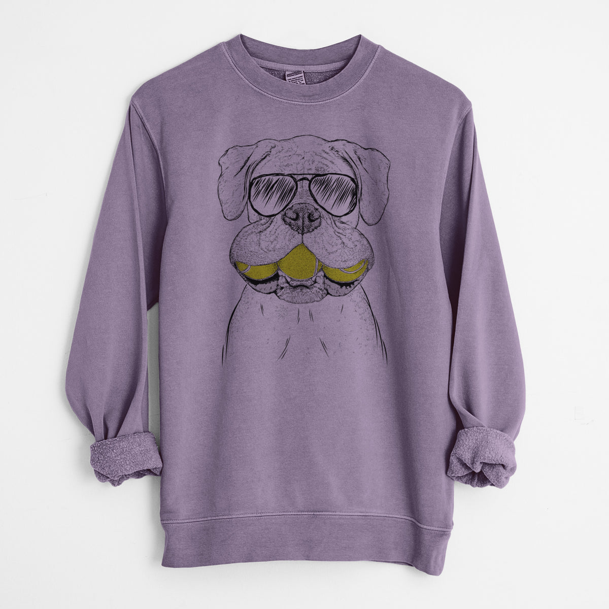 Aviator Seamus the Boxer - Unisex Pigment Dyed Crew Sweatshirt