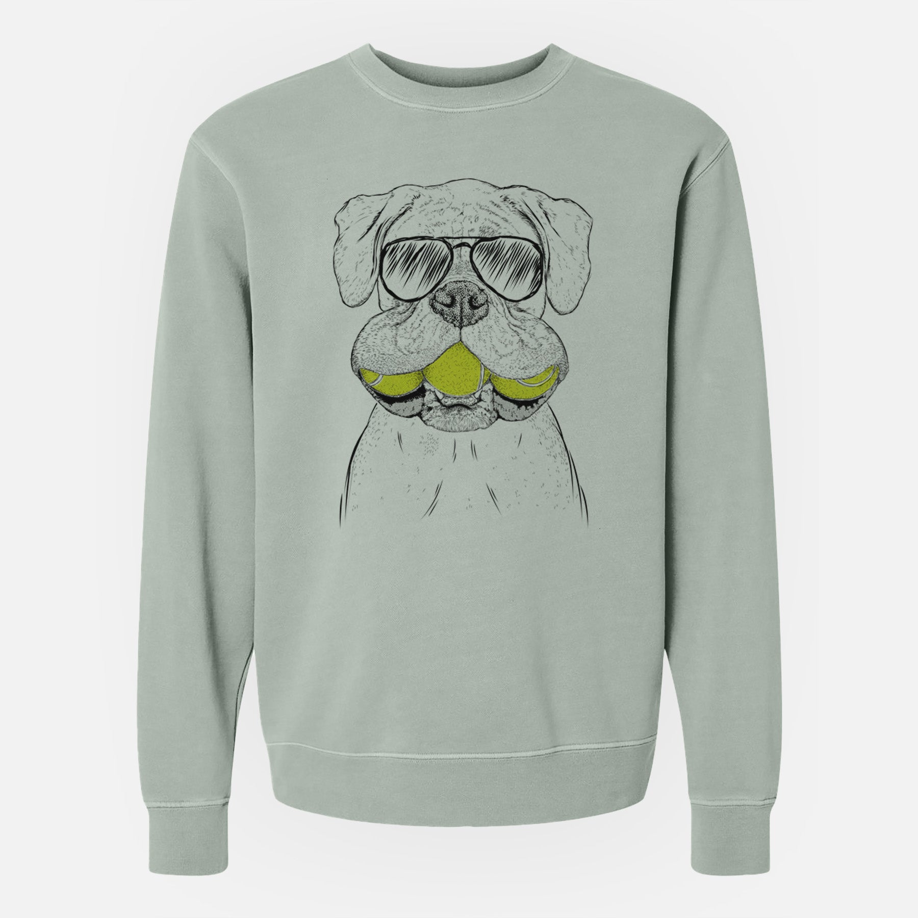 Aviator Seamus the Boxer - Unisex Pigment Dyed Crew Sweatshirt