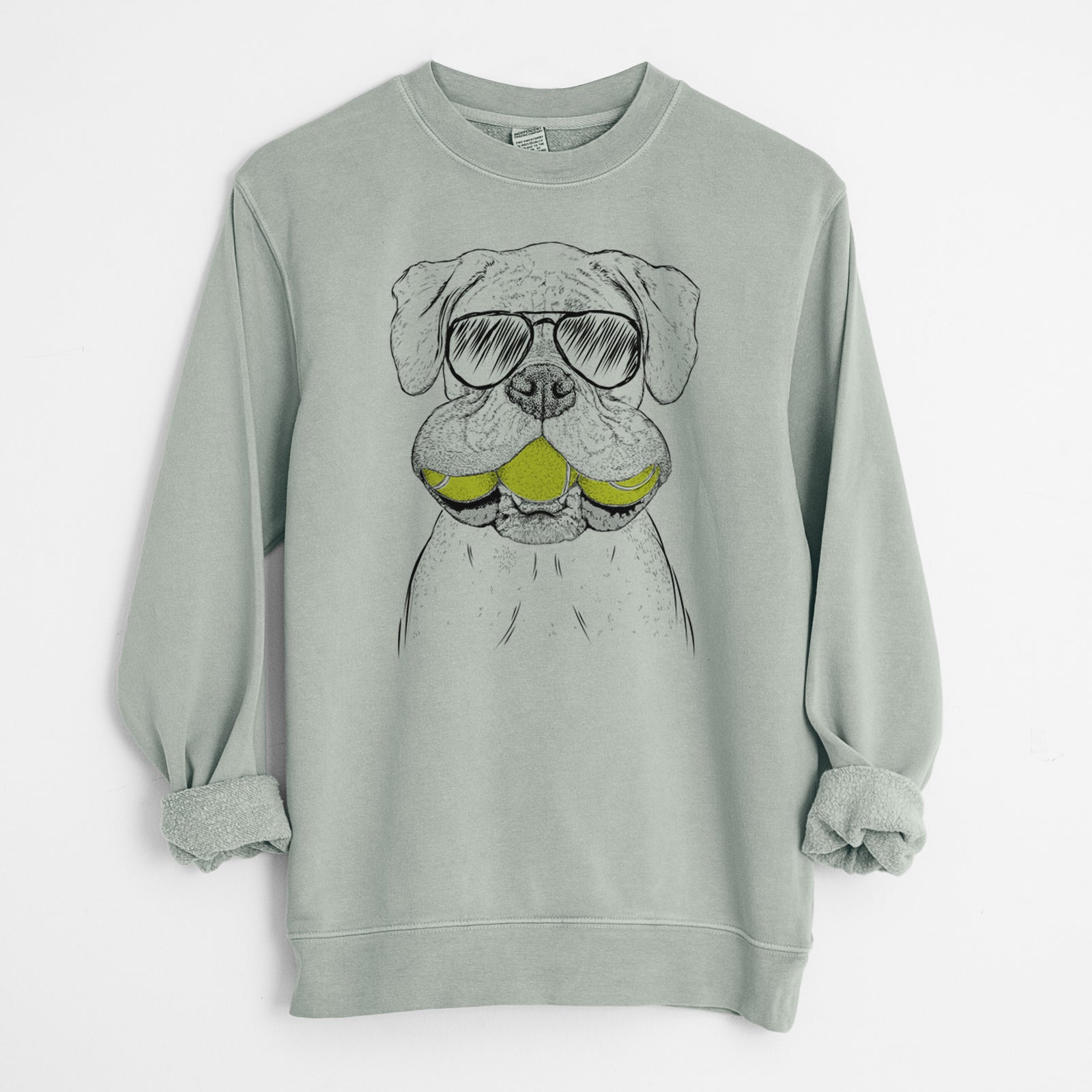 Aviator Seamus the Boxer - Unisex Pigment Dyed Crew Sweatshirt
