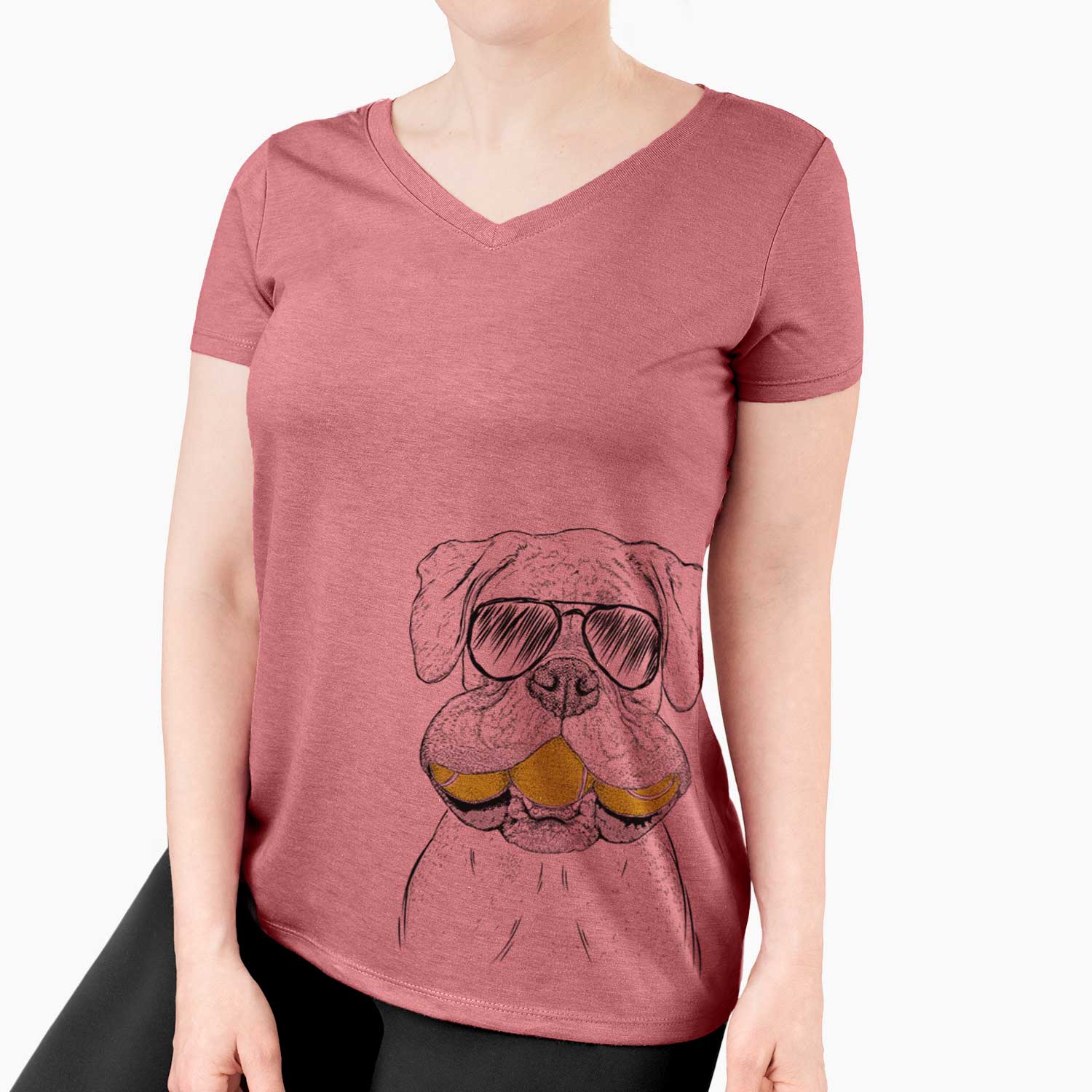 Aviator Seamus the Boxer - Women's V-neck Shirt