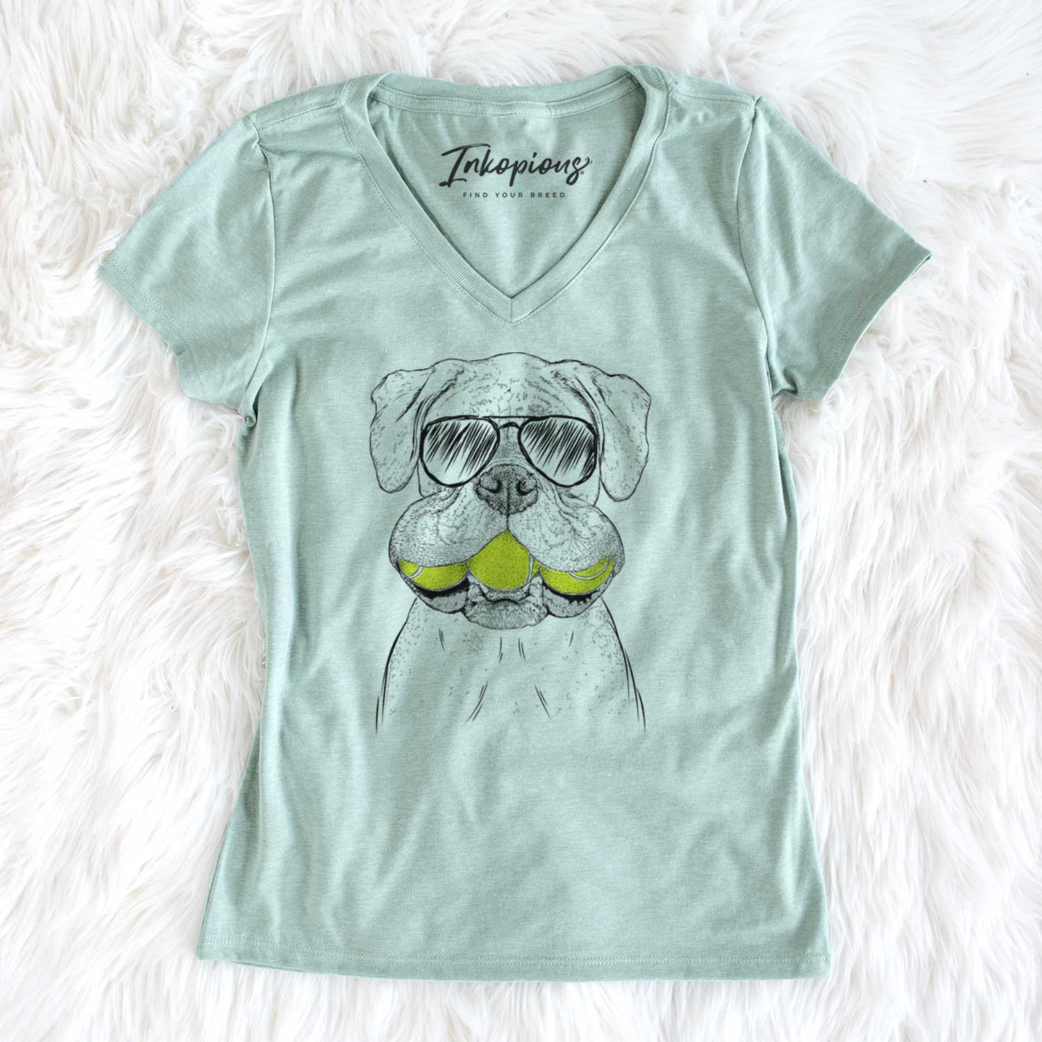 Aviator Seamus the Boxer - Women's V-neck Shirt