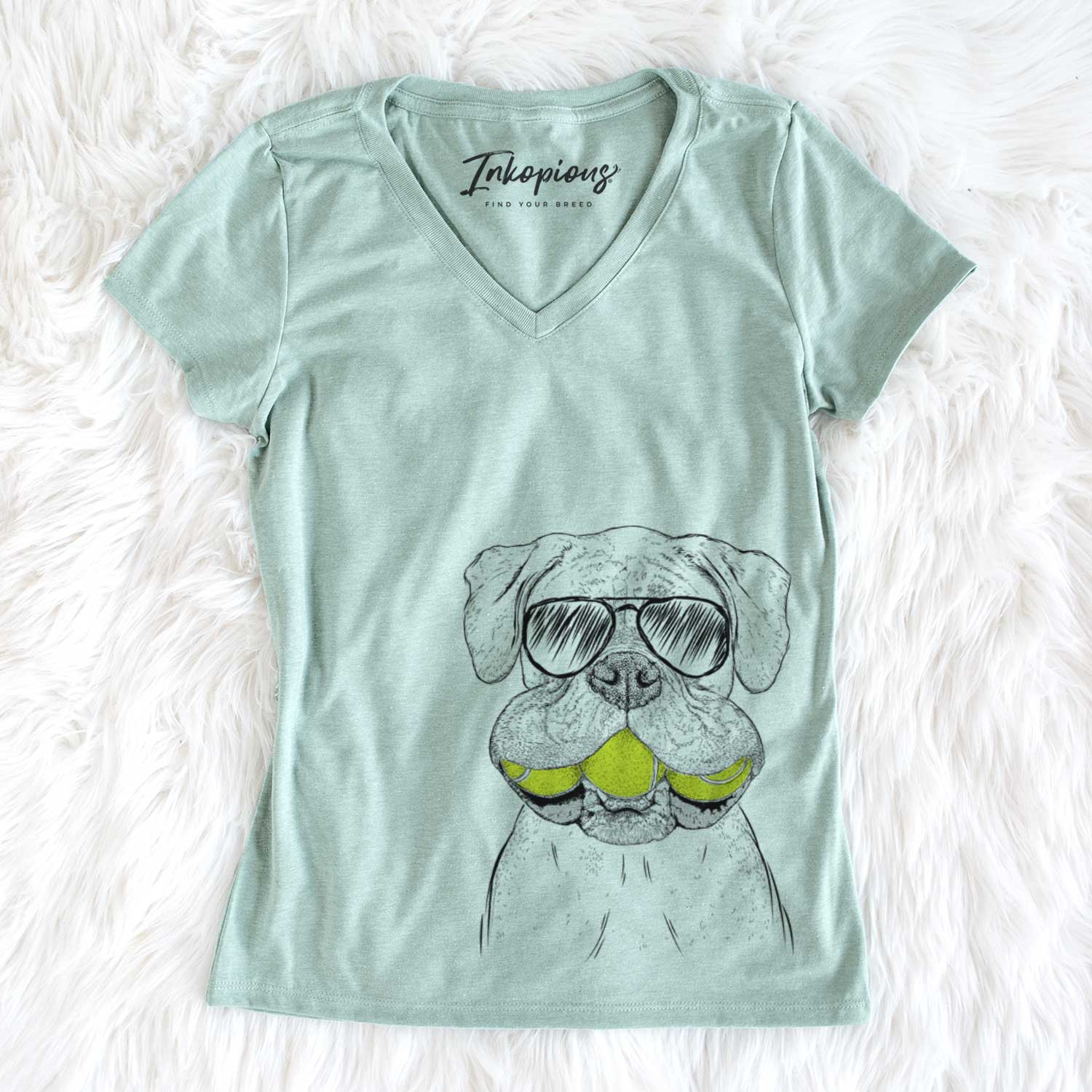 Aviator Seamus the Boxer - Women's V-neck Shirt