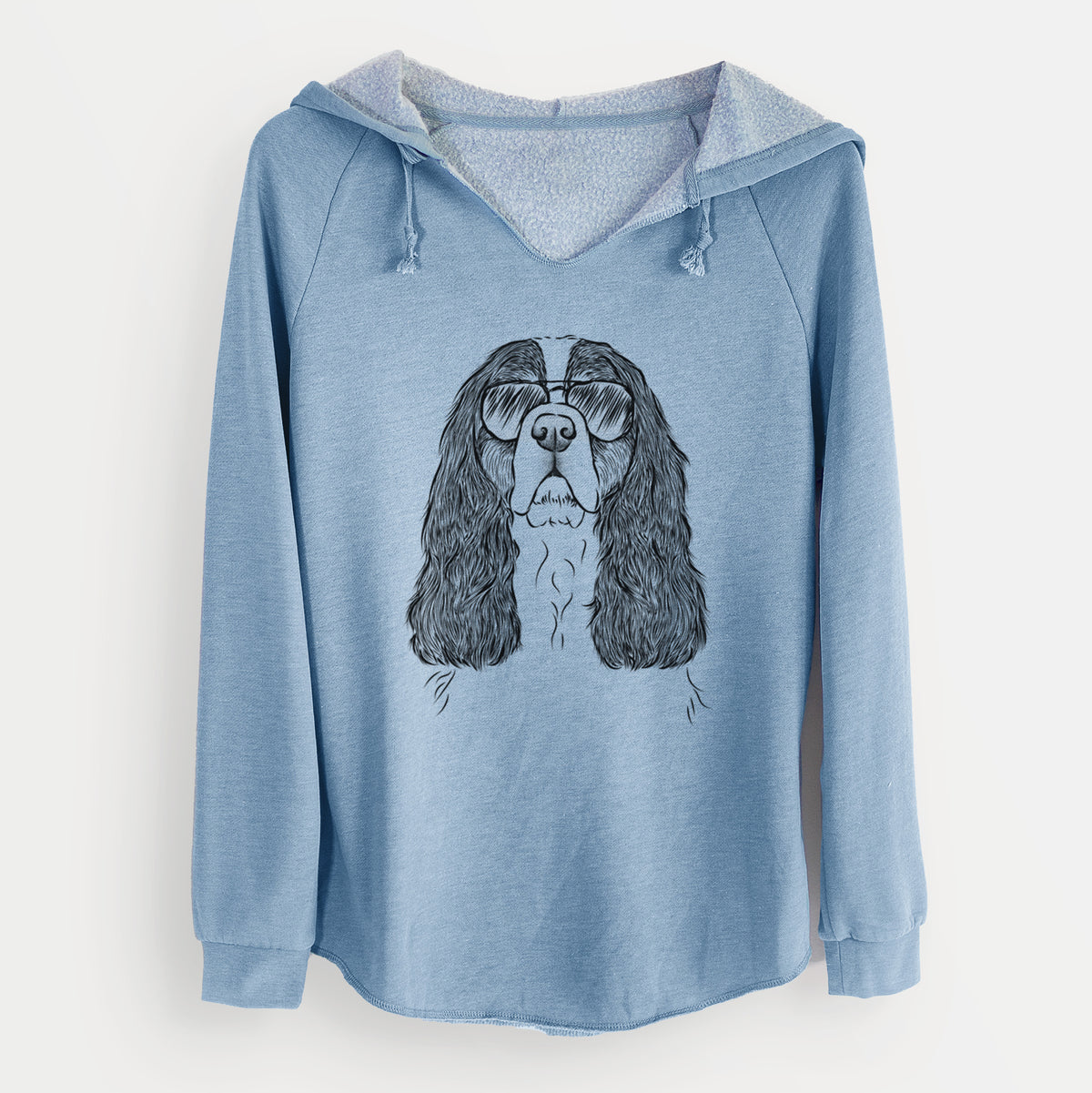 Aviator Sebastian the Cavalier King Charles Spaniel - Cali Wave Hooded Sweatshirt
