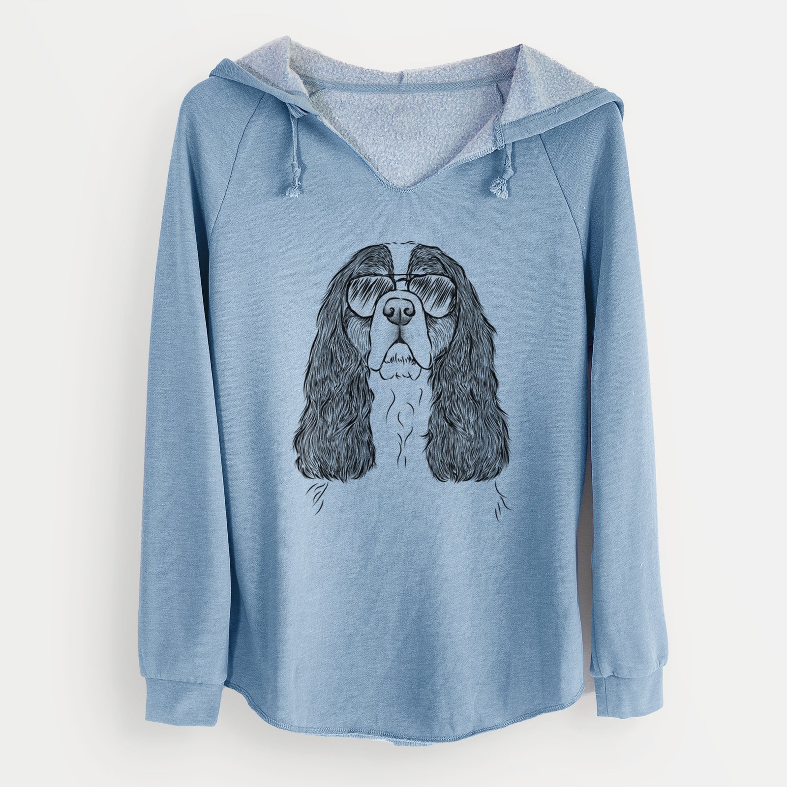 Aviator Sebastian the Cavalier King Charles Spaniel - Cali Wave Hooded Sweatshirt