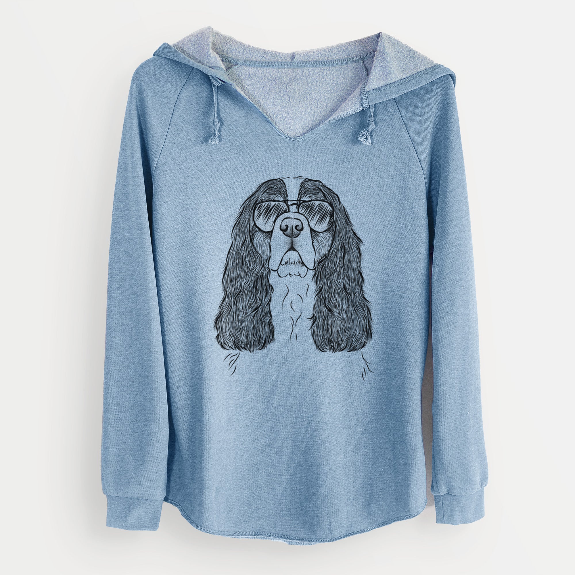Aviator Sebastian the Cavalier King Charles Spaniel - Cali Wave Hooded Sweatshirt