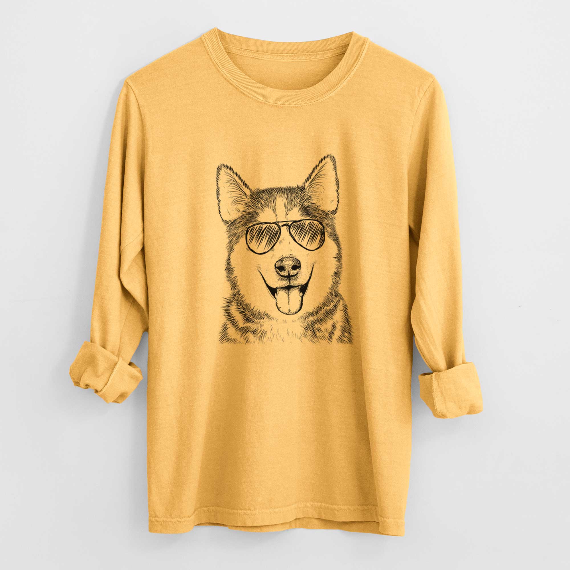 Aviators Sesi the Siberian Husky - Heavyweight 100% Cotton Long Sleeve
