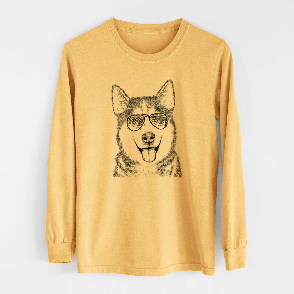 Aviators Sesi the Siberian Husky - Heavyweight 100% Cotton Long Sleeve