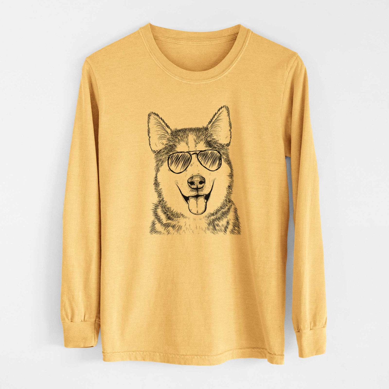 Aviators Sesi the Siberian Husky - Heavyweight 100% Cotton Long Sleeve