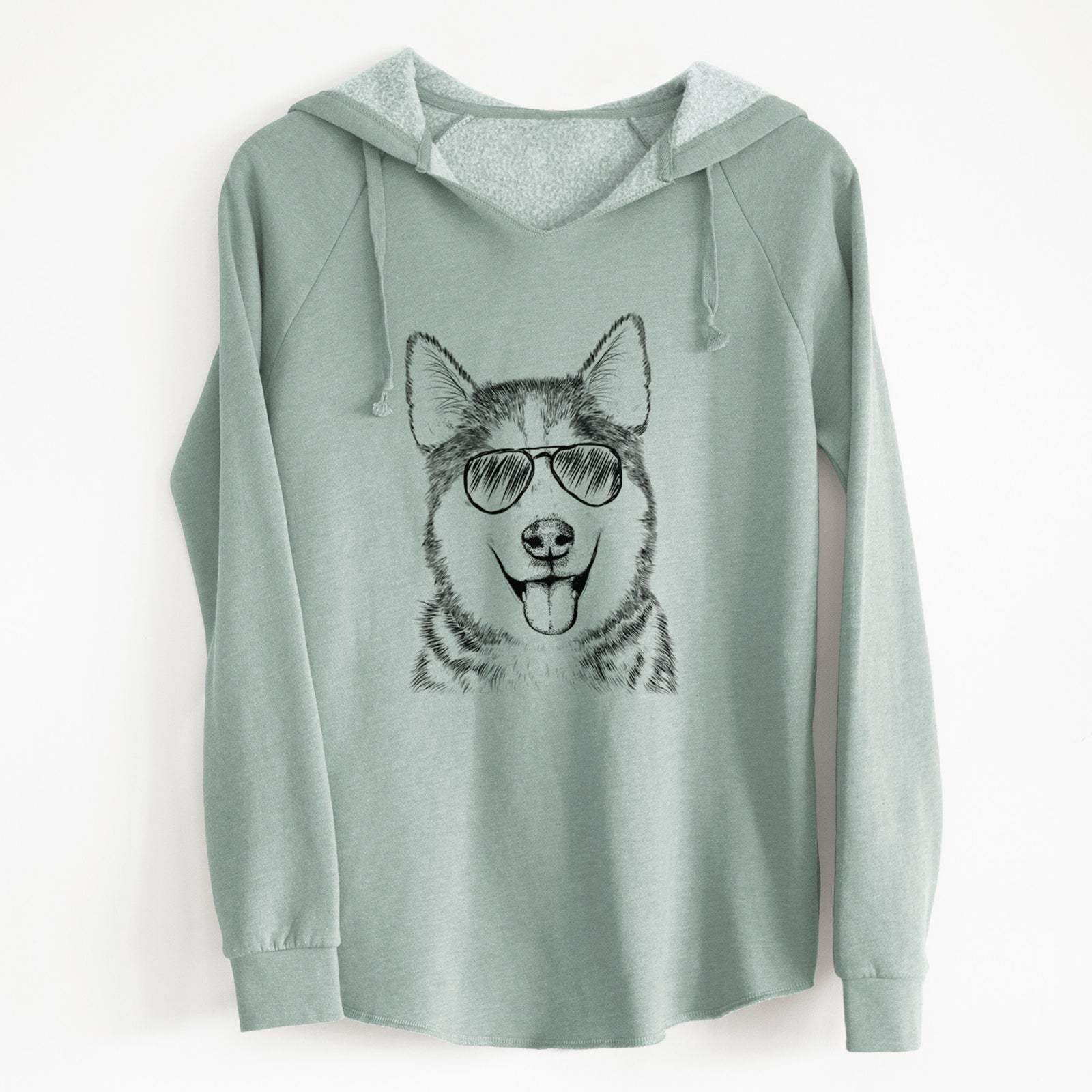 Aviator Sesi the Siberian Husky - Cali Wave Hooded Sweatshirt
