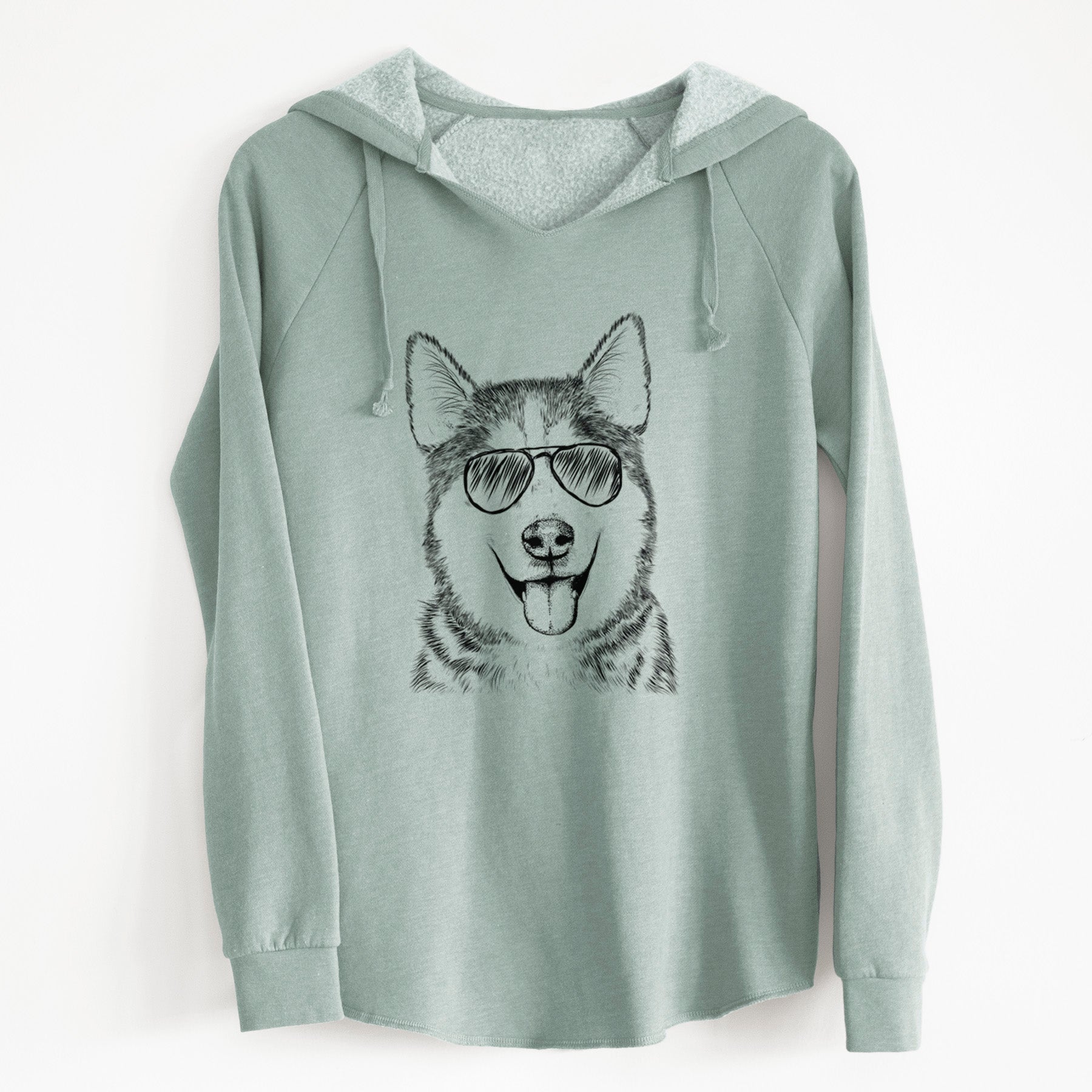 Aviator Sesi the Siberian Husky - Cali Wave Hooded Sweatshirt