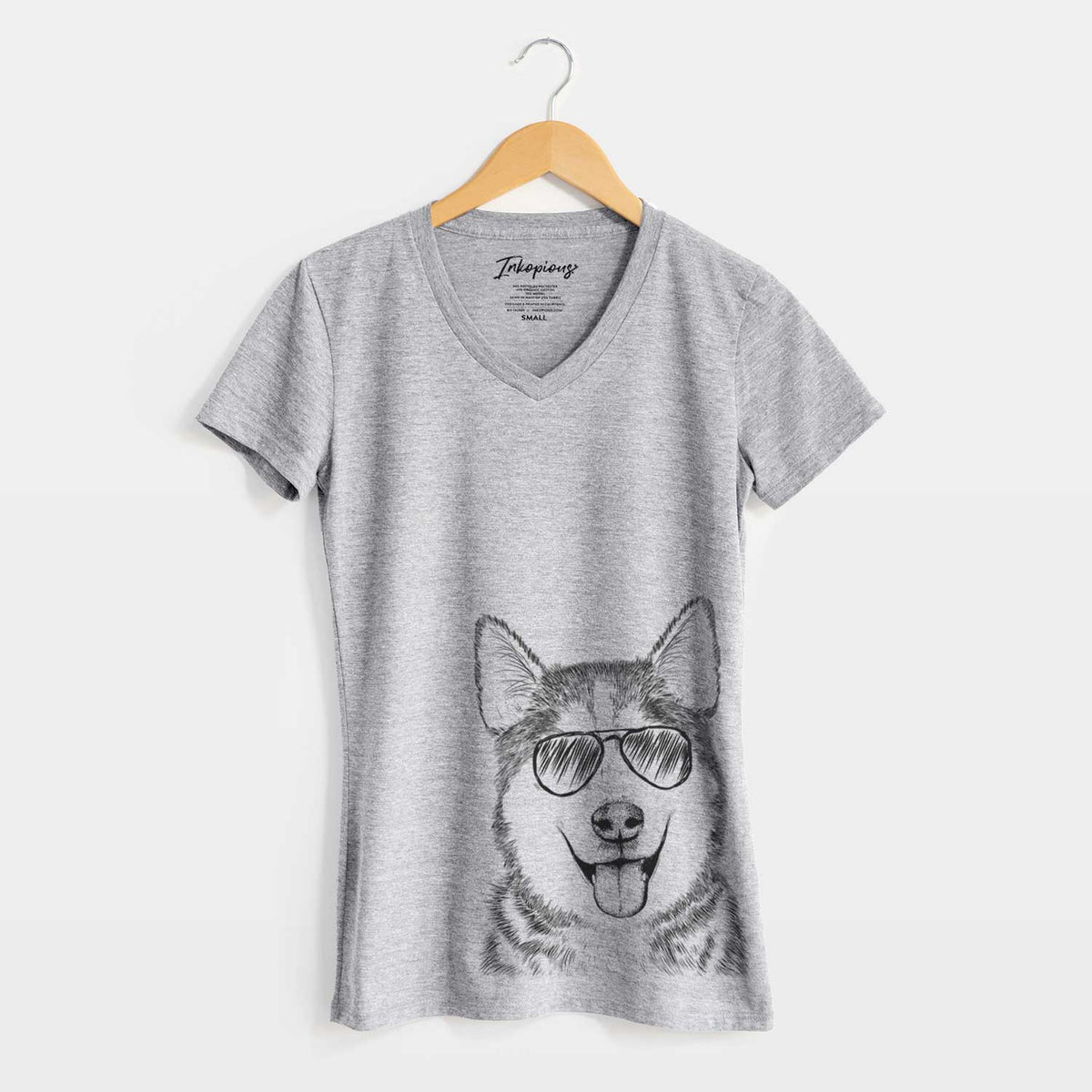 Aviator Aviator Sesi the Siberian Husky - Women&#39;s V-neck Shirt