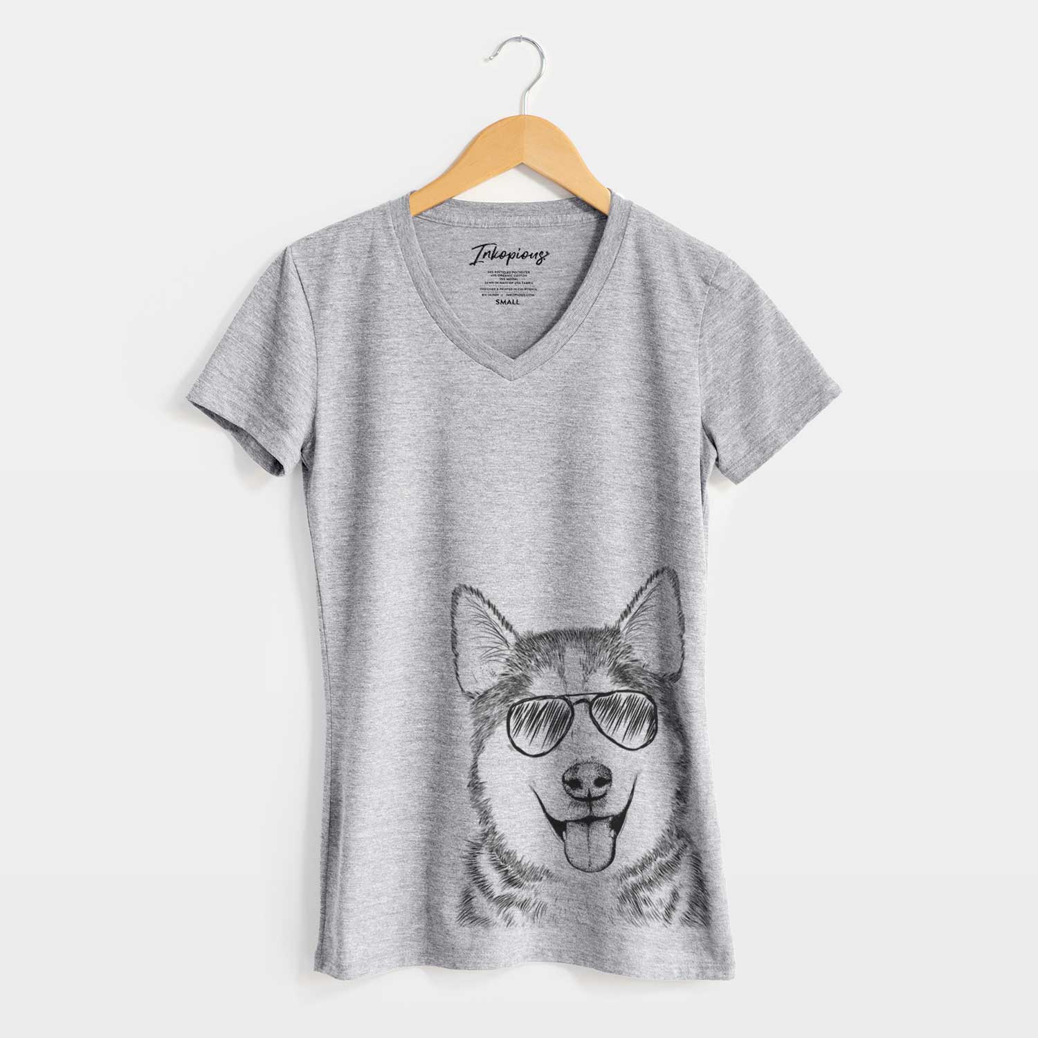 Aviator Aviator Sesi the Siberian Husky - Women's V-neck Shirt