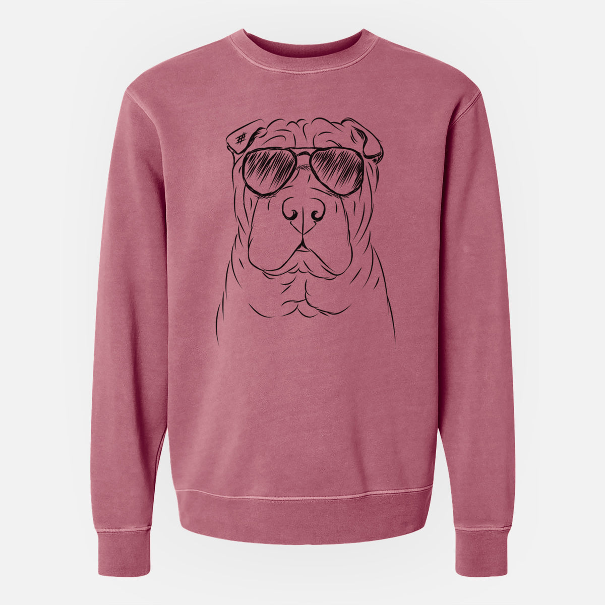 Aviator Sharpy the Shar Pei - Unisex Pigment Dyed Crew Sweatshirt