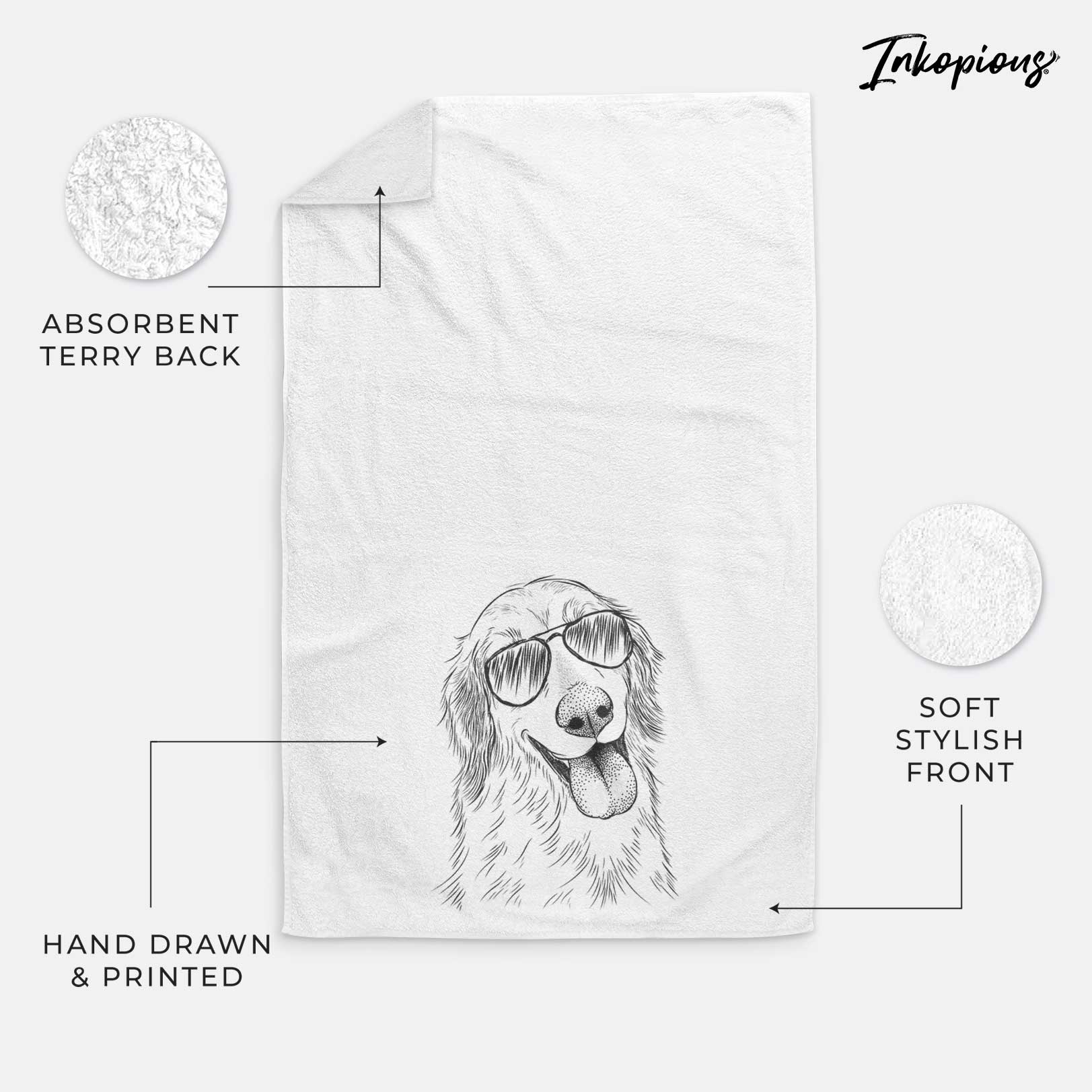 Shelby the Golden Retriever Decorative Hand Towel