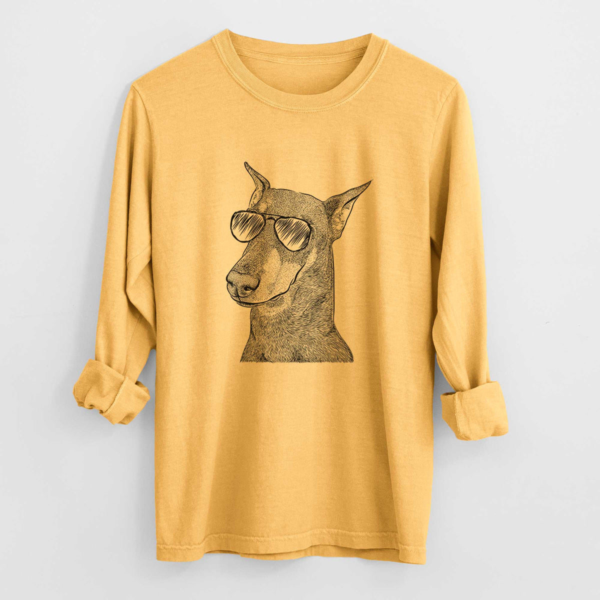 Aviators Shelby the Doberman Pinscher - Heavyweight 100% Cotton Long Sleeve