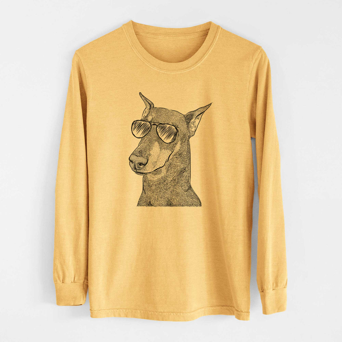Aviators Shelby the Doberman Pinscher - Heavyweight 100% Cotton Long Sleeve