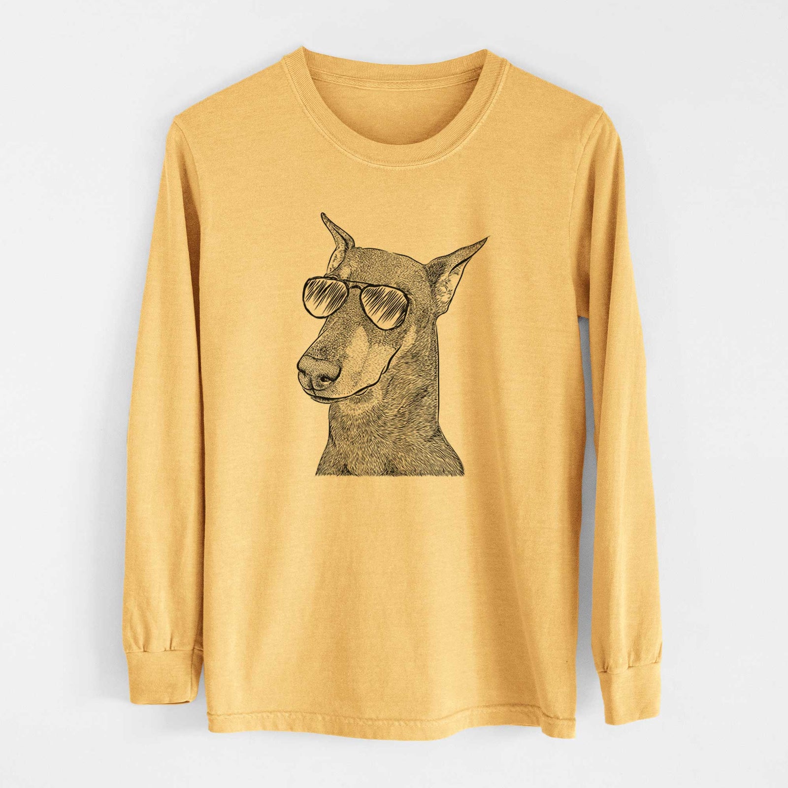 Aviators Shelby the Doberman Pinscher - Heavyweight 100% Cotton Long Sleeve