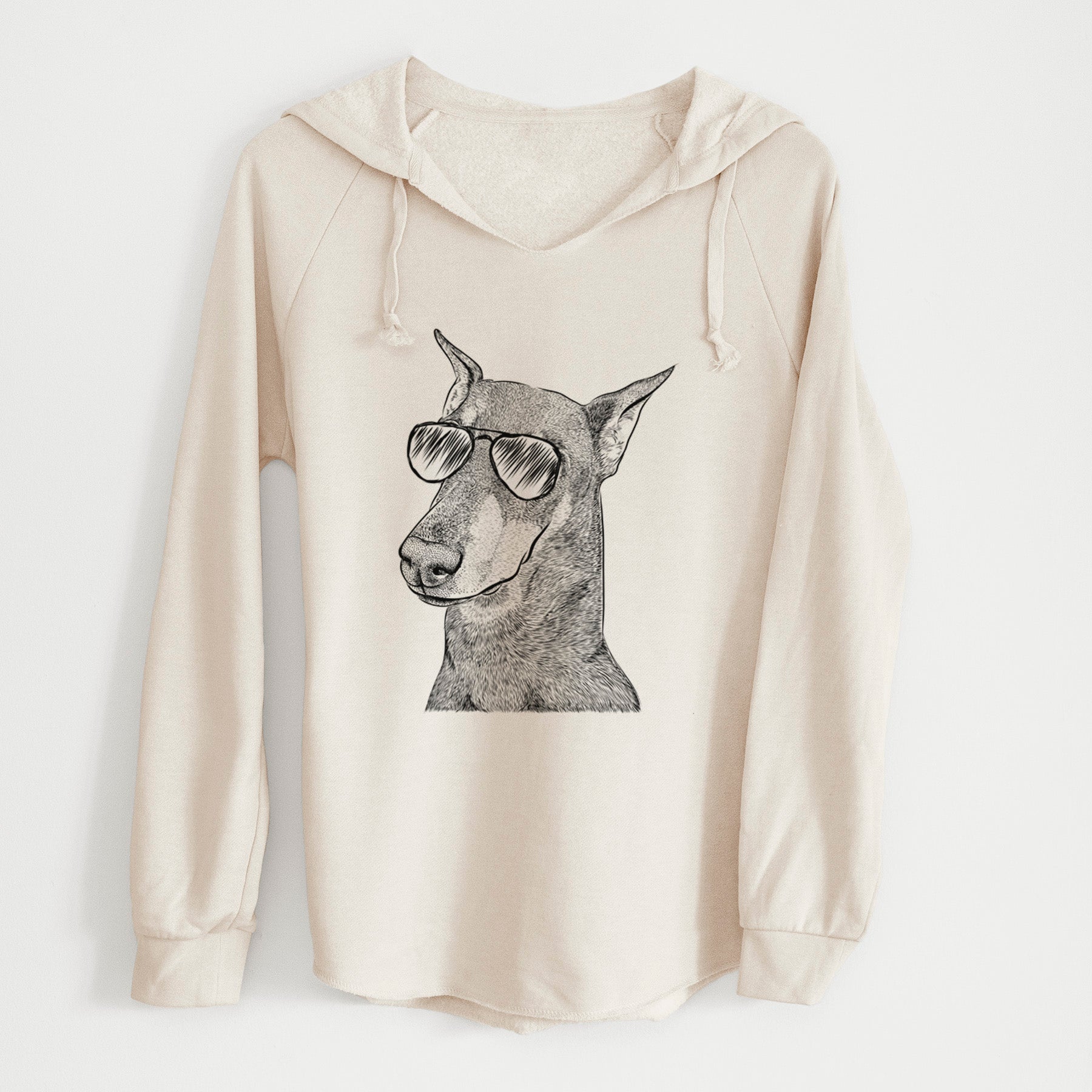 Aviator Shelby the Doberman Pinscher - Cali Wave Hooded Sweatshirt