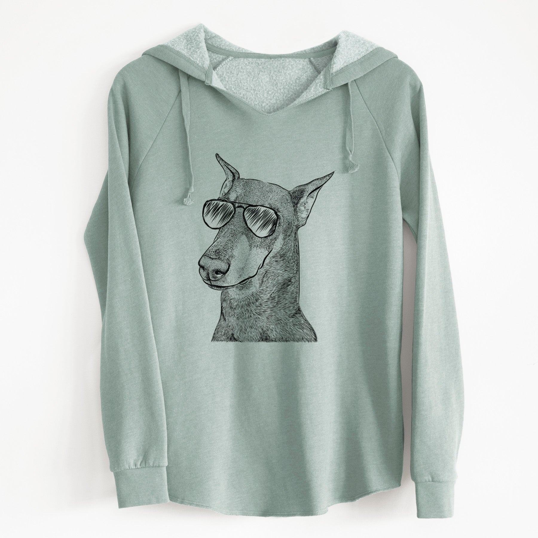 Aviator Shelby the Doberman Pinscher - Cali Wave Hooded Sweatshirt