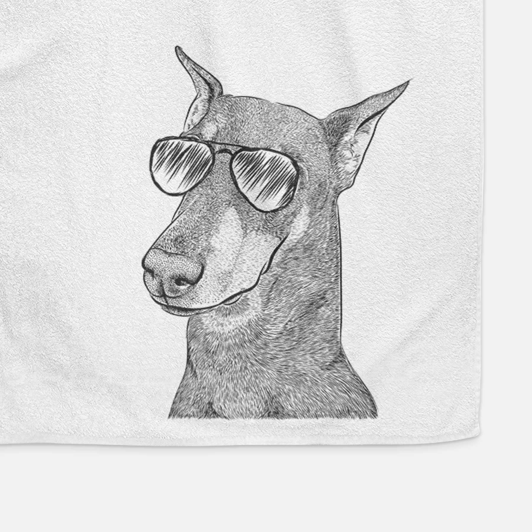 Shelby the Doberman Pinscher Decorative Hand Towel