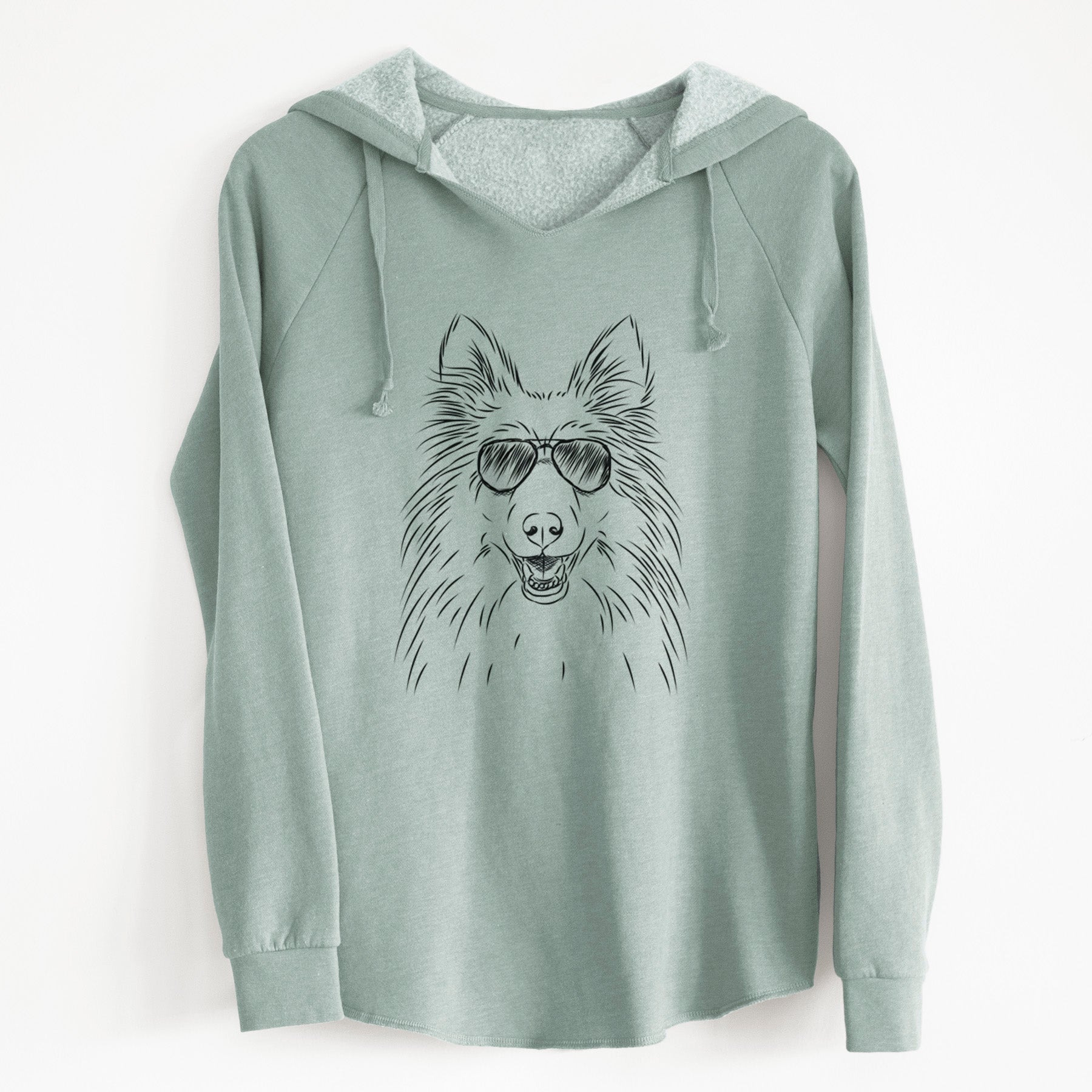 Aviator Sheldon the Shetland Sheepdog - Cali Wave Hooded Sweatshirt