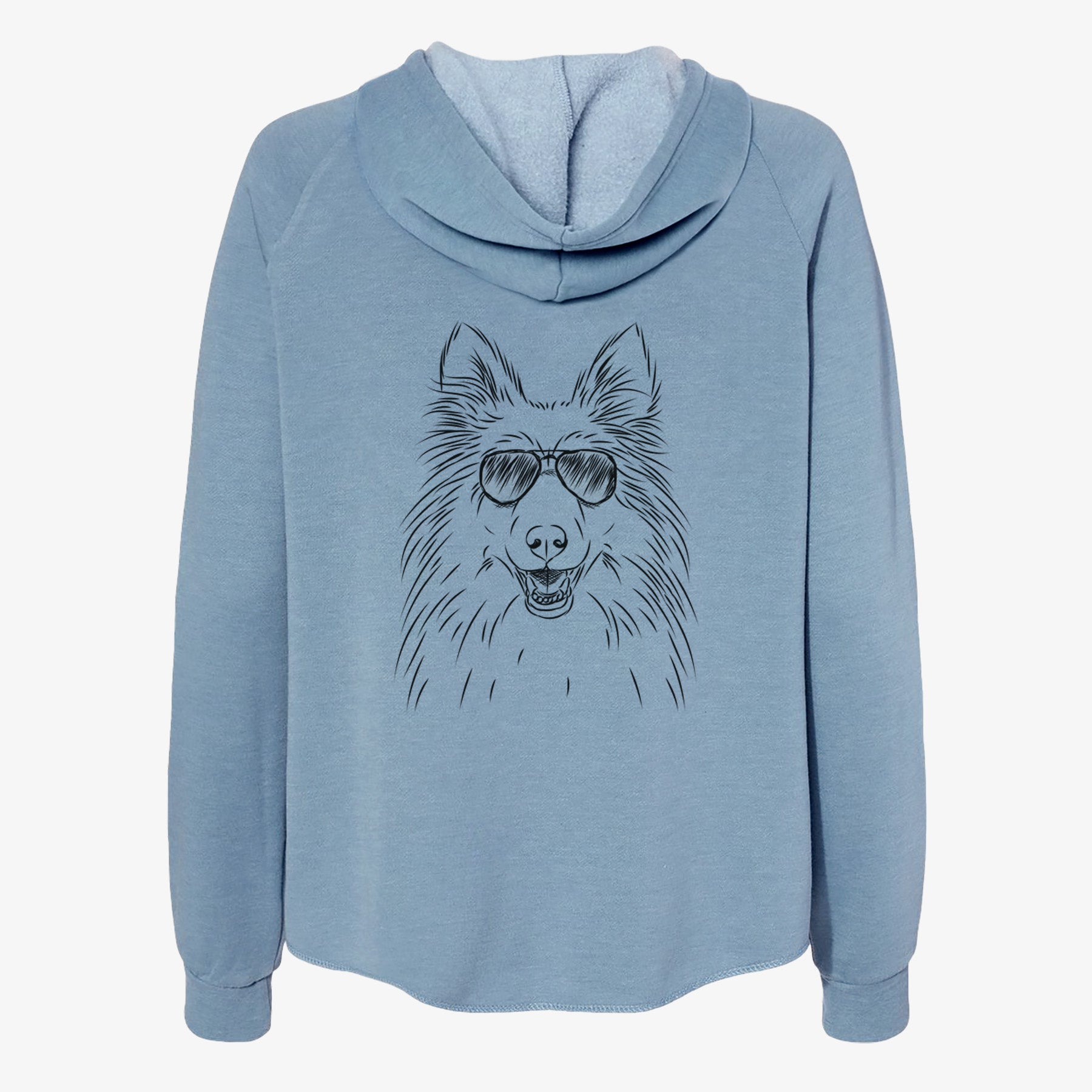 Sheldon the Shetland Sheepdog - Women's Cali Wave Zip-Up Sweatshirt