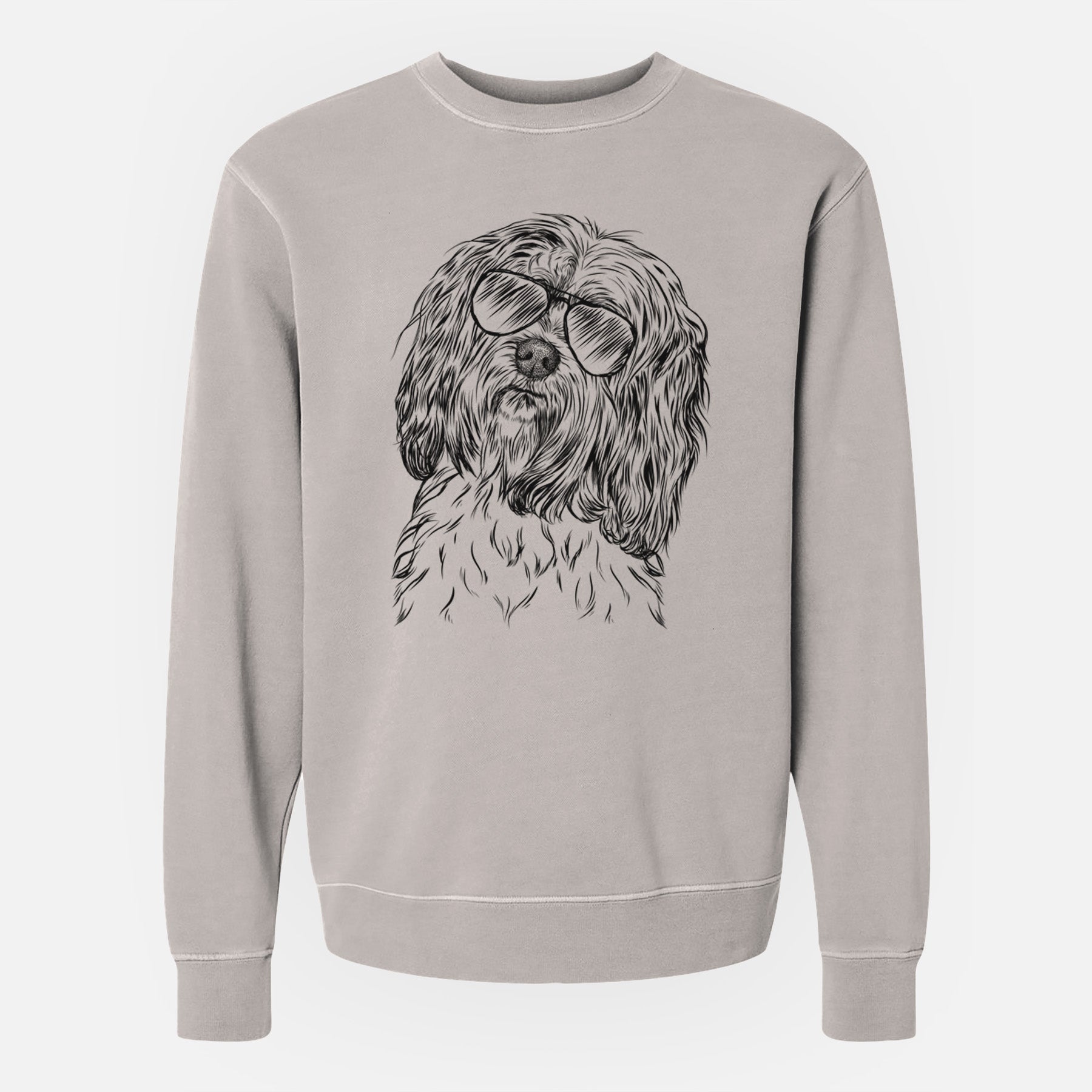 Aviator Shenpa the Tibetan Terrier - Unisex Pigment Dyed Crew Sweatshirt