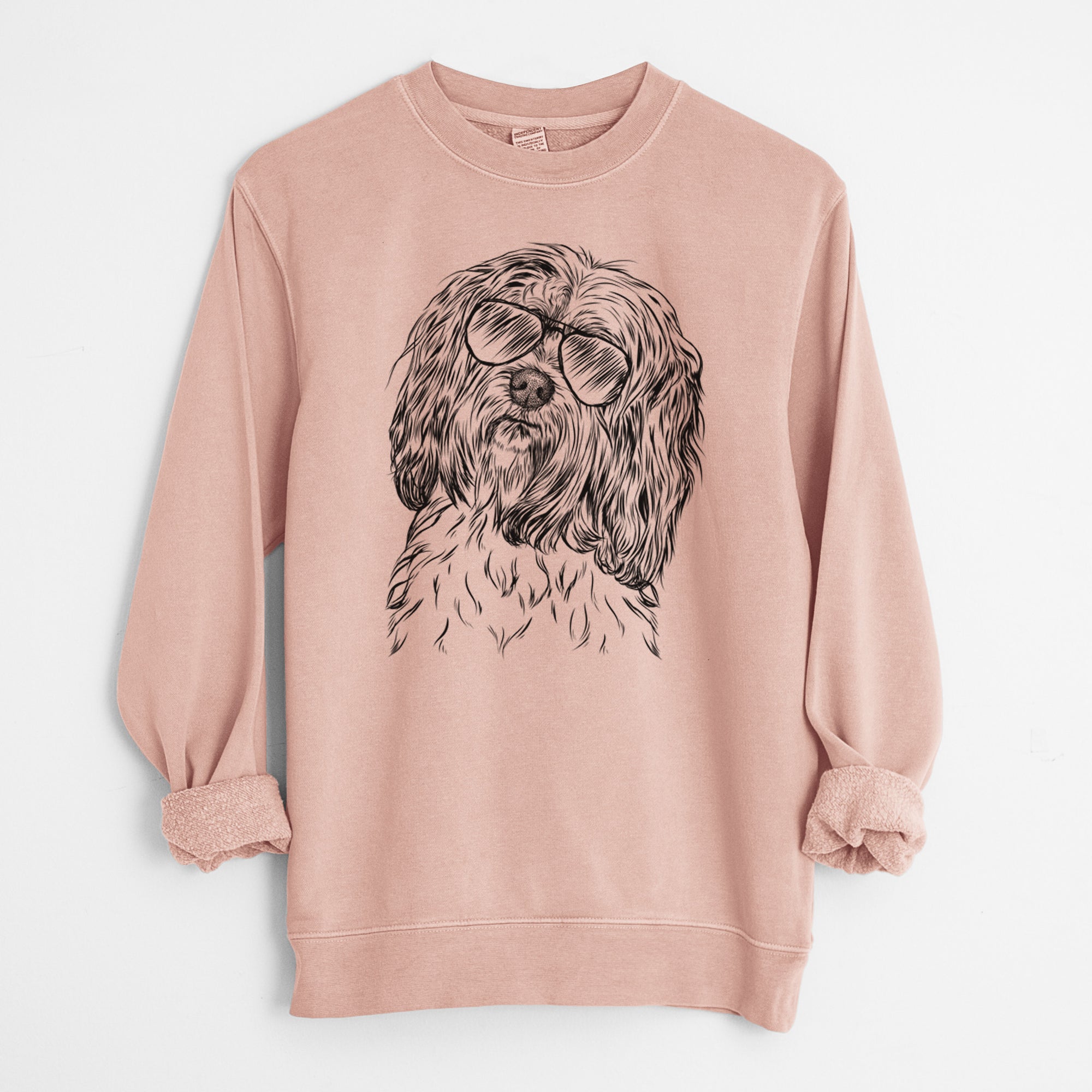 Aviator Shenpa the Tibetan Terrier - Unisex Pigment Dyed Crew Sweatshirt