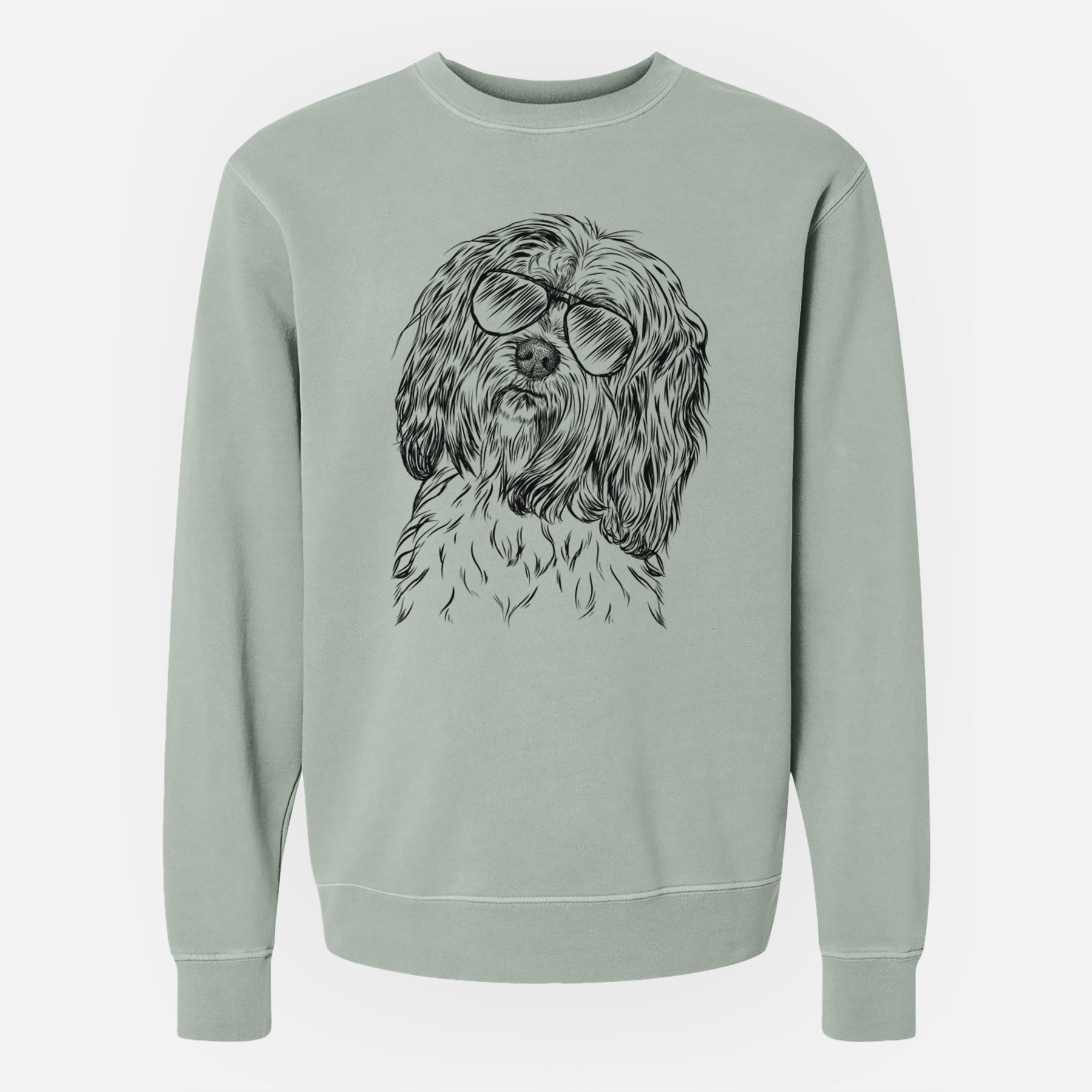 Aviator Shenpa the Tibetan Terrier - Unisex Pigment Dyed Crew Sweatshirt