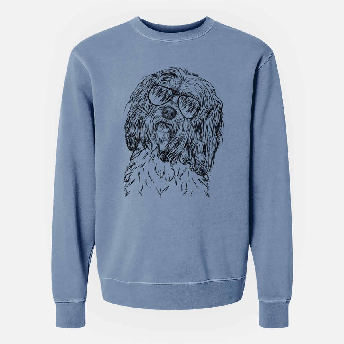 Aviator Shenpa the Tibetan Terrier - Unisex Pigment Dyed Crew Sweatshirt