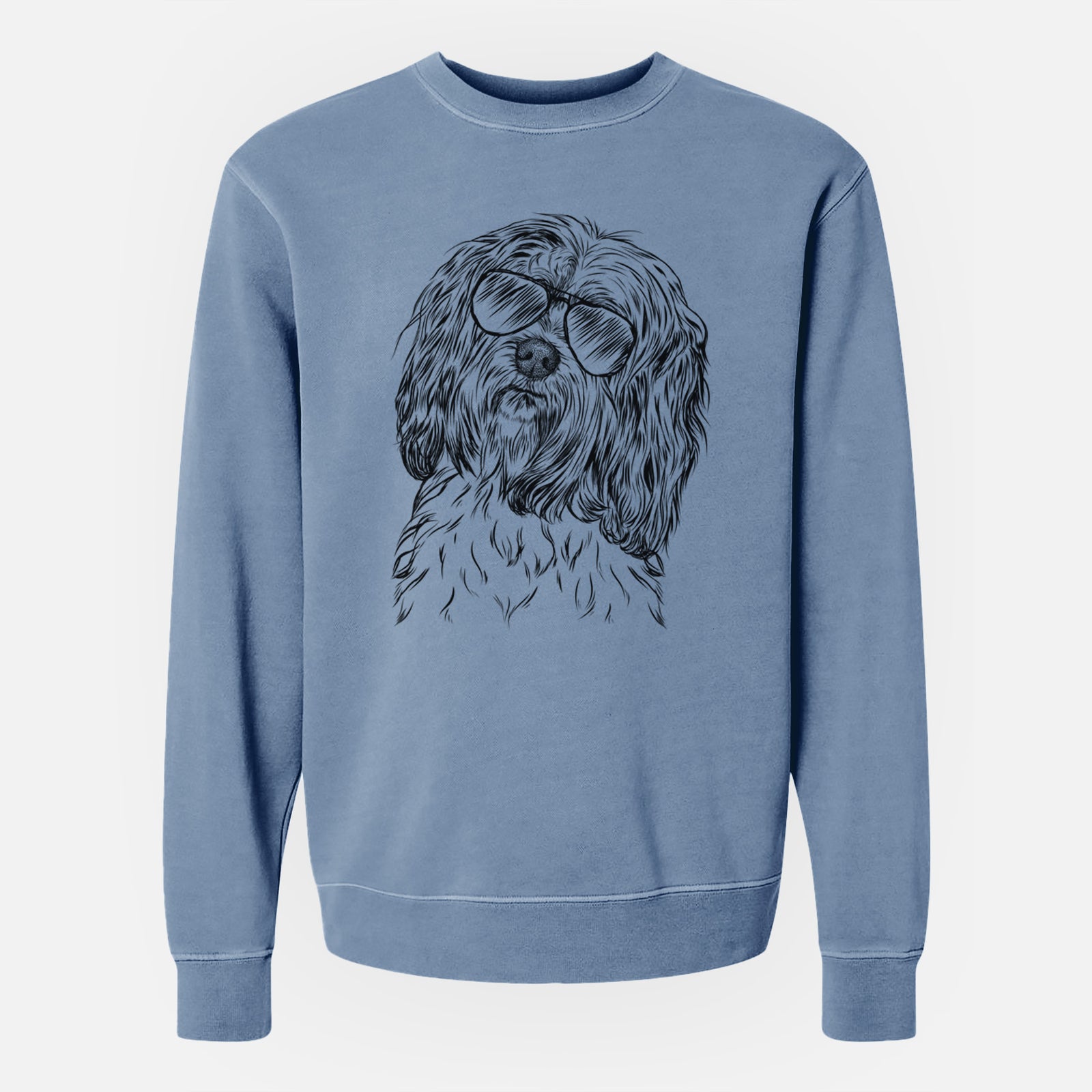 Aviator Shenpa the Tibetan Terrier - Unisex Pigment Dyed Crew Sweatshirt