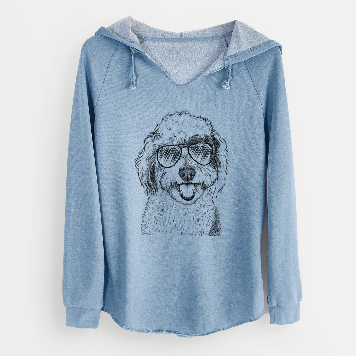 Aviator Sherlock the Sheepadoodle - Cali Wave Hooded Sweatshirt